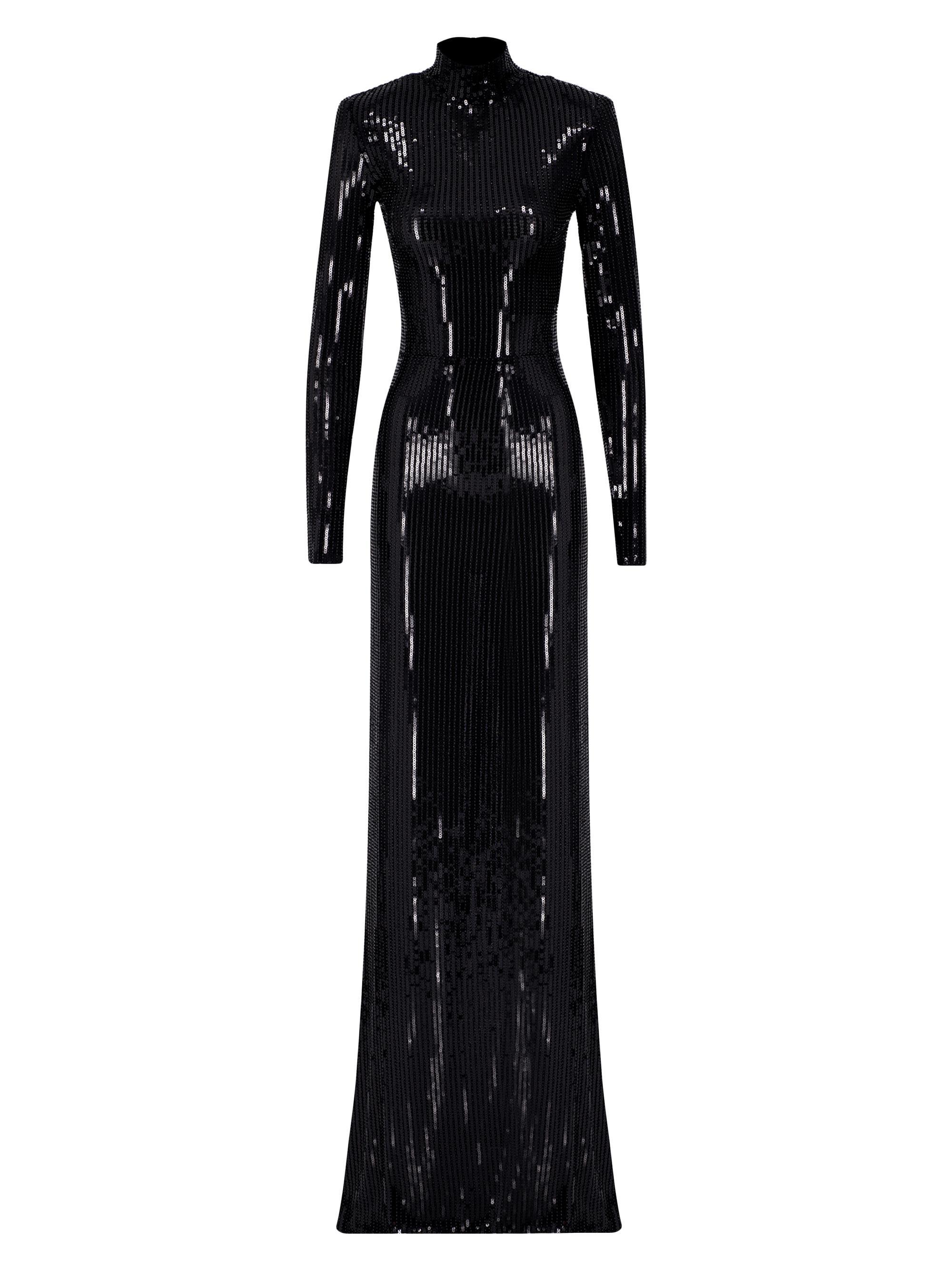 The New Arrivals Ilkyaz Ozel Women's Donyale Sequined Backless Dress - Film Noir