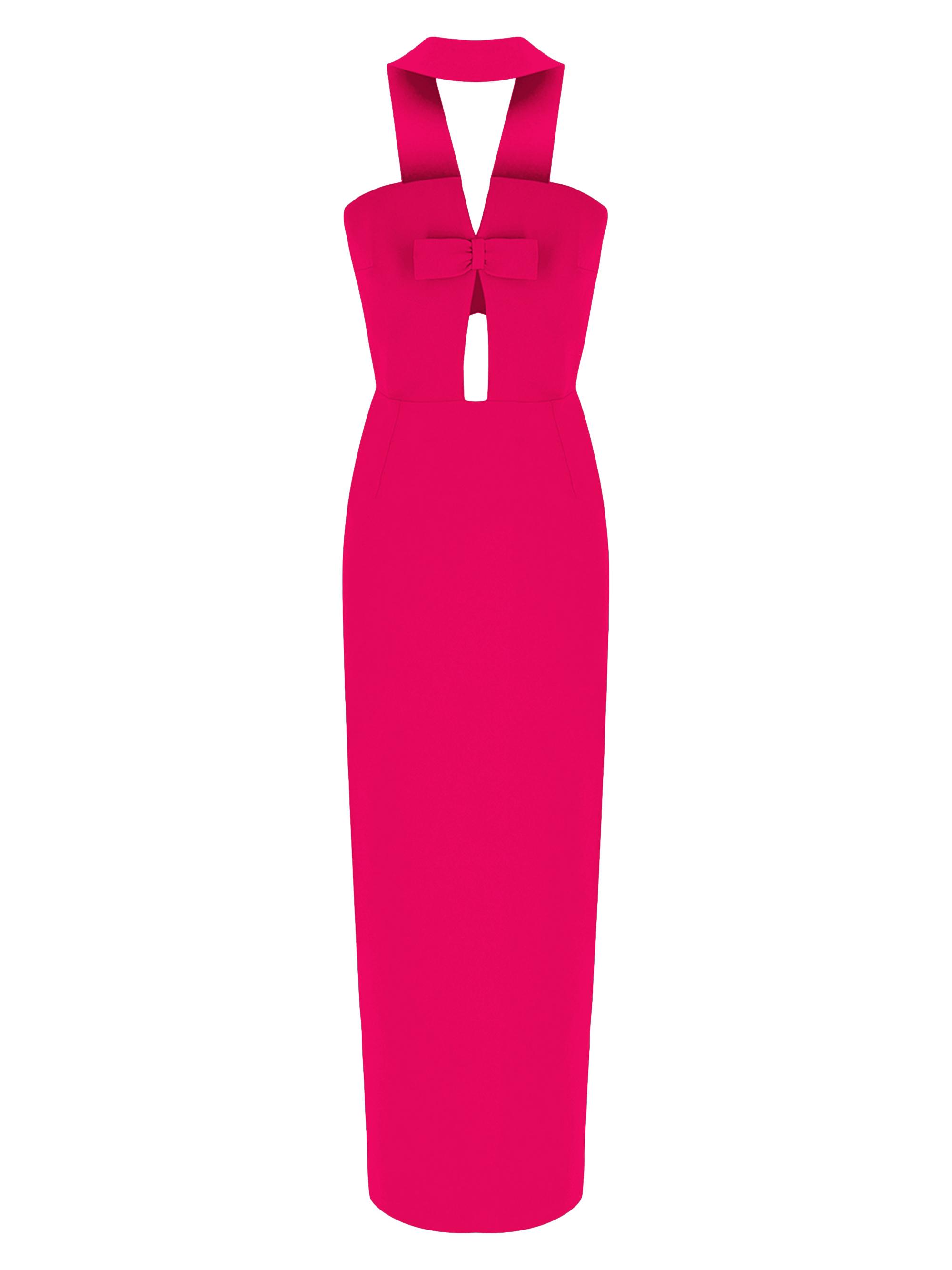 The New Arrivals Ilkyaz Ozel Women's Holly Tailored Column Gown - Hot Pink
