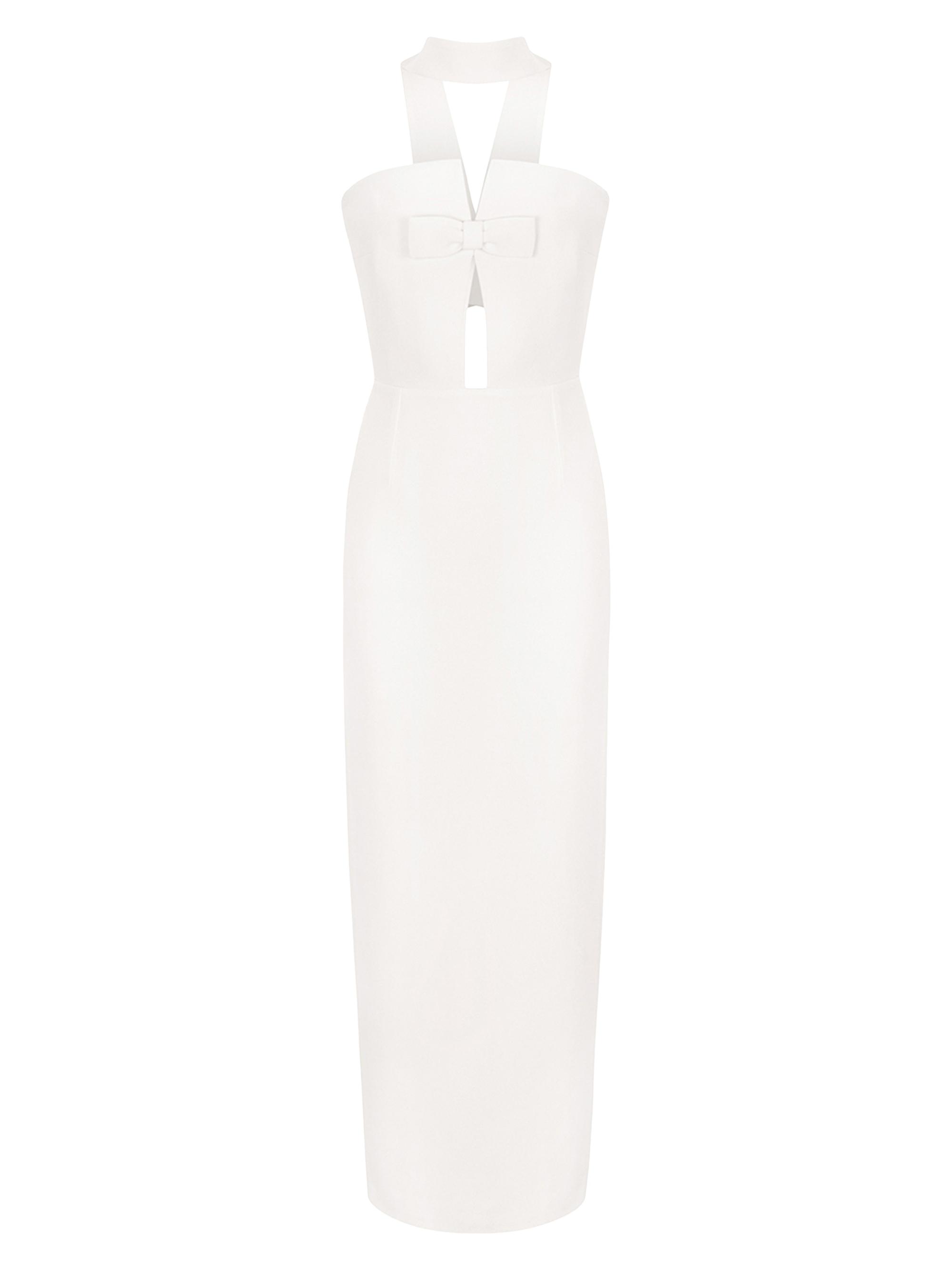 The New Arrivals Ilkyaz Ozel Women's Holly Bow Midi-Dress - Temple White