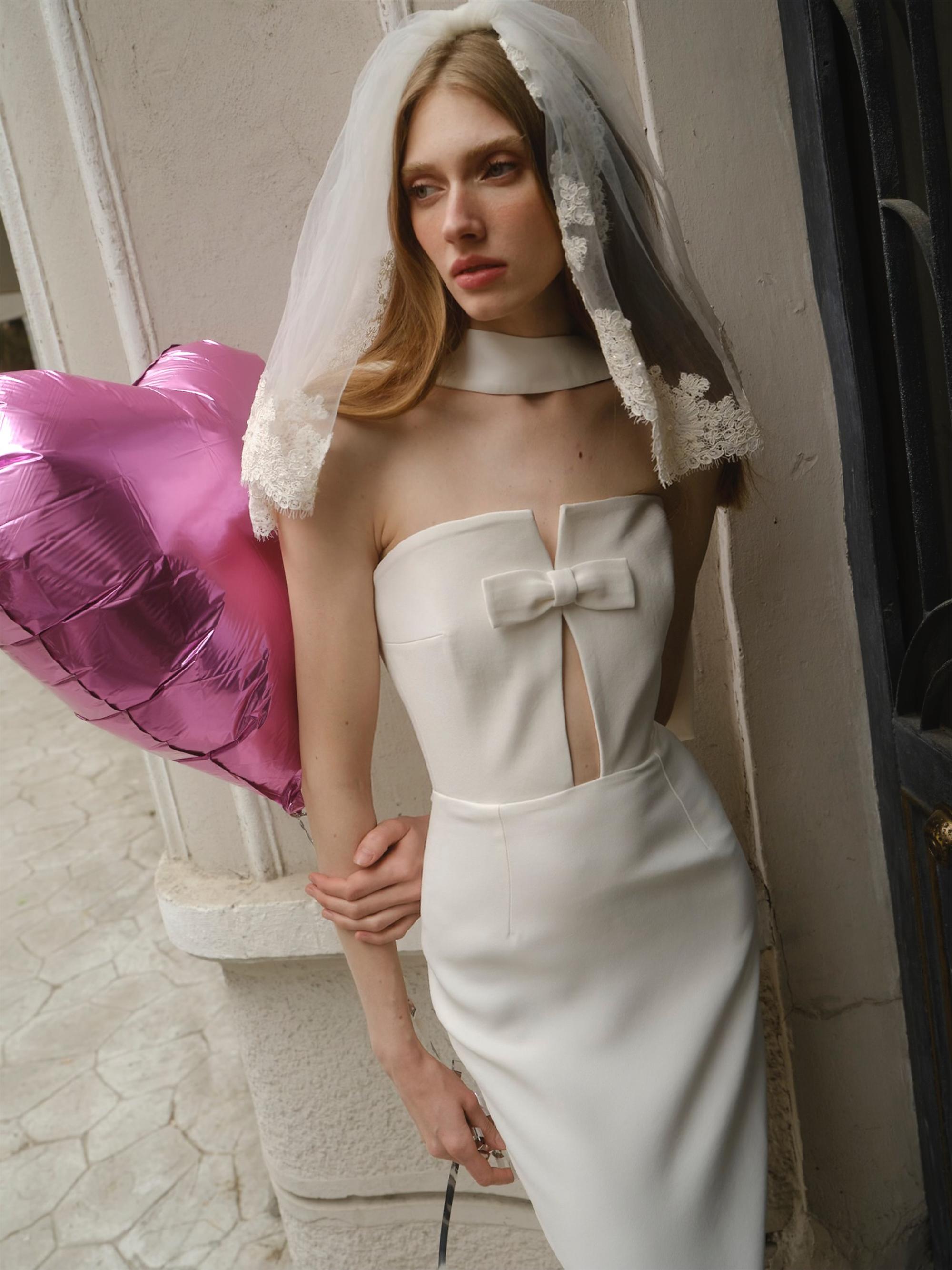 The New Arrivals Ilkyaz Ozel Holly Bow Midi-Dress | Saks Fifth Avenue