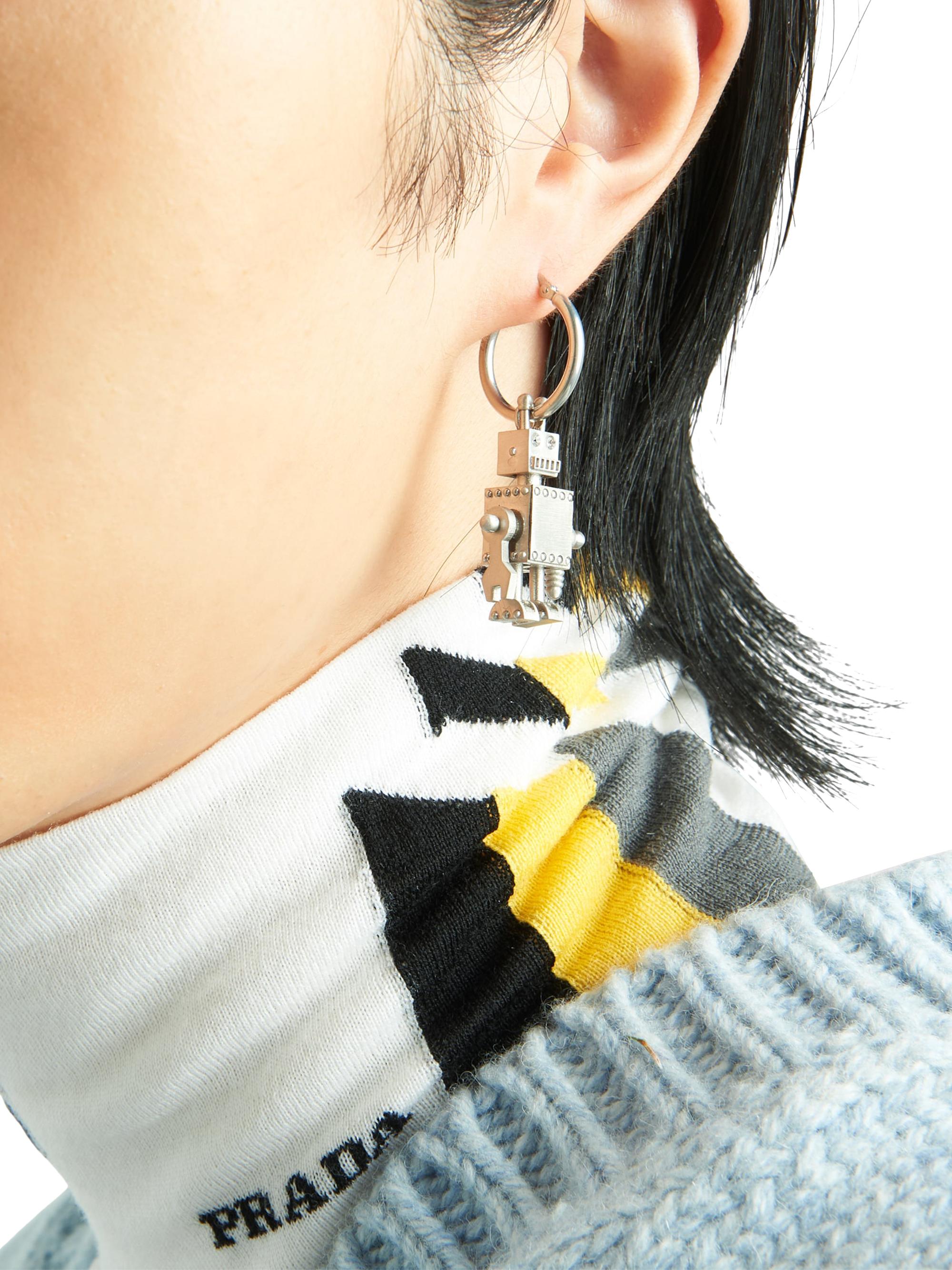 PRADA ロボット型 ピアス Prada Single Earring with Robot Jewels Pendant | Saks Fifth Avenue