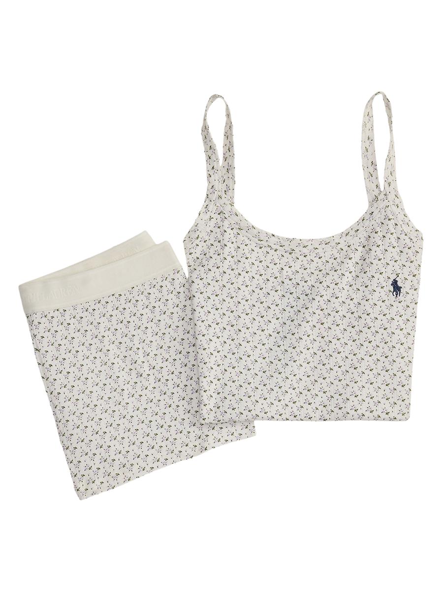 Polo Ralph Lauren Women's Polo Pointelle Tank Boxer Pajamas In White