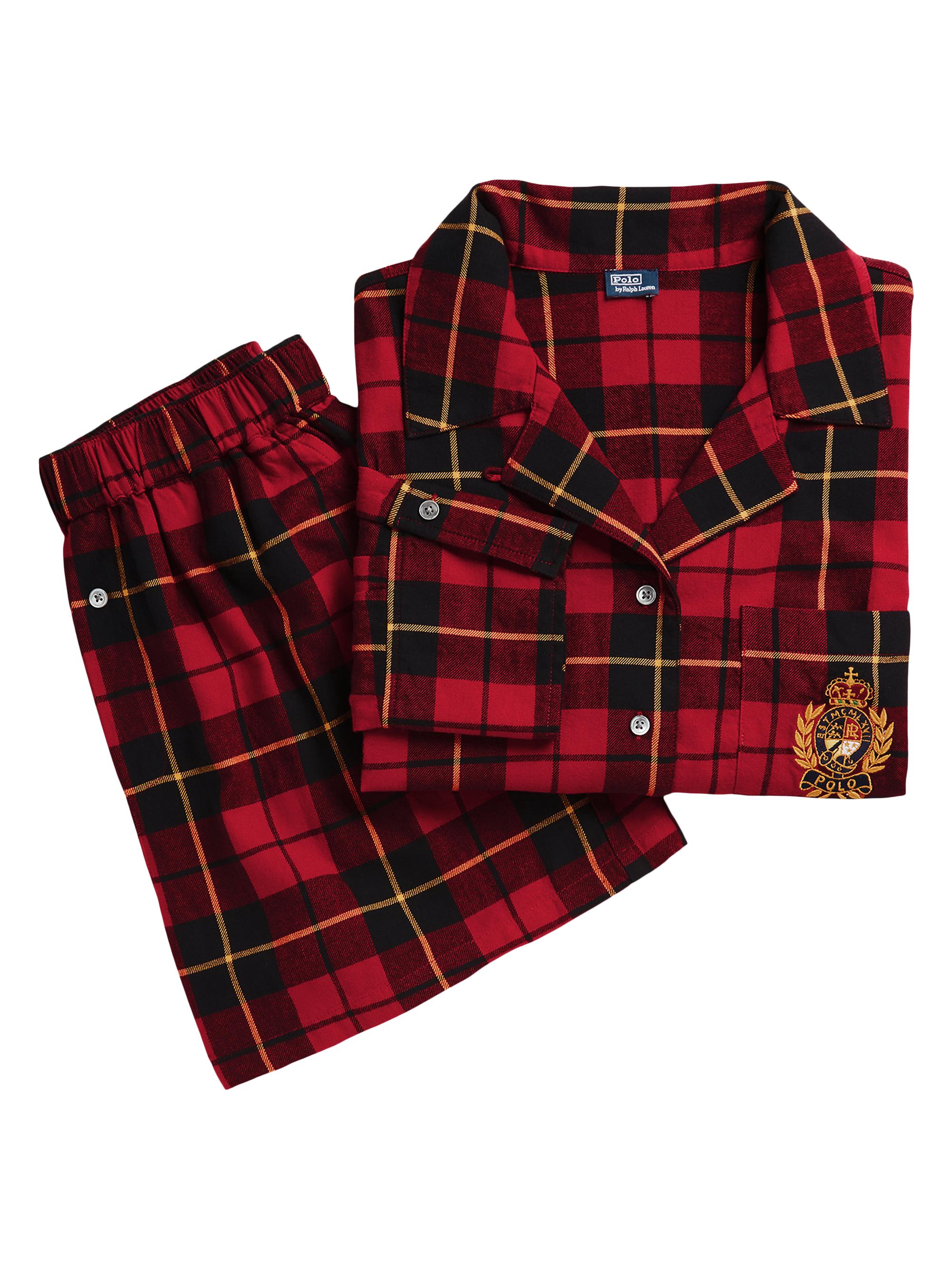 Polo Ralph Lauren Women's Plaid Shirt Shorts Pajamas - Wallace Plaid