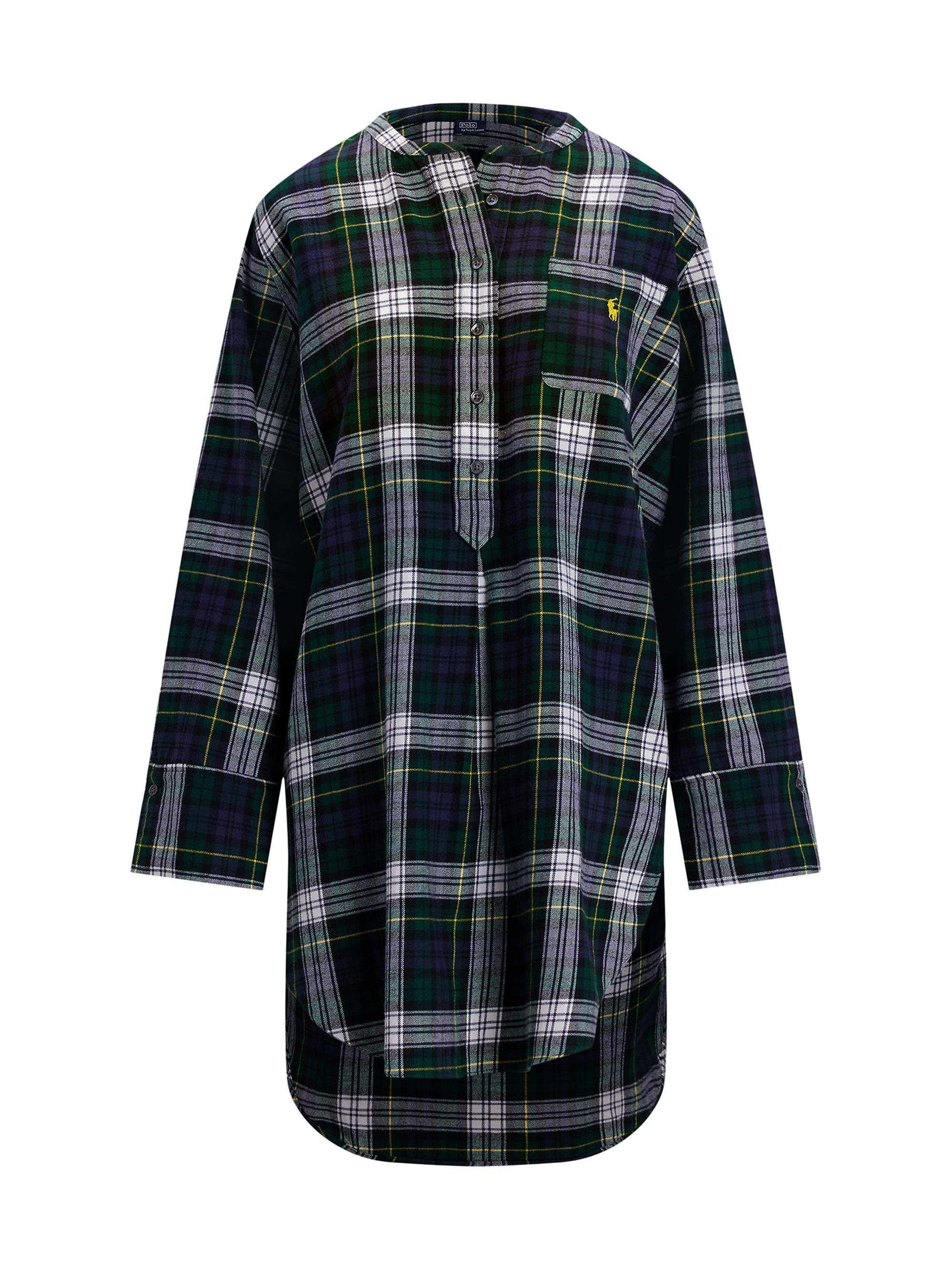 Polo Ralph Lauren Women's Cotton Flannel Sleep Tunic - Evergreen Plaid