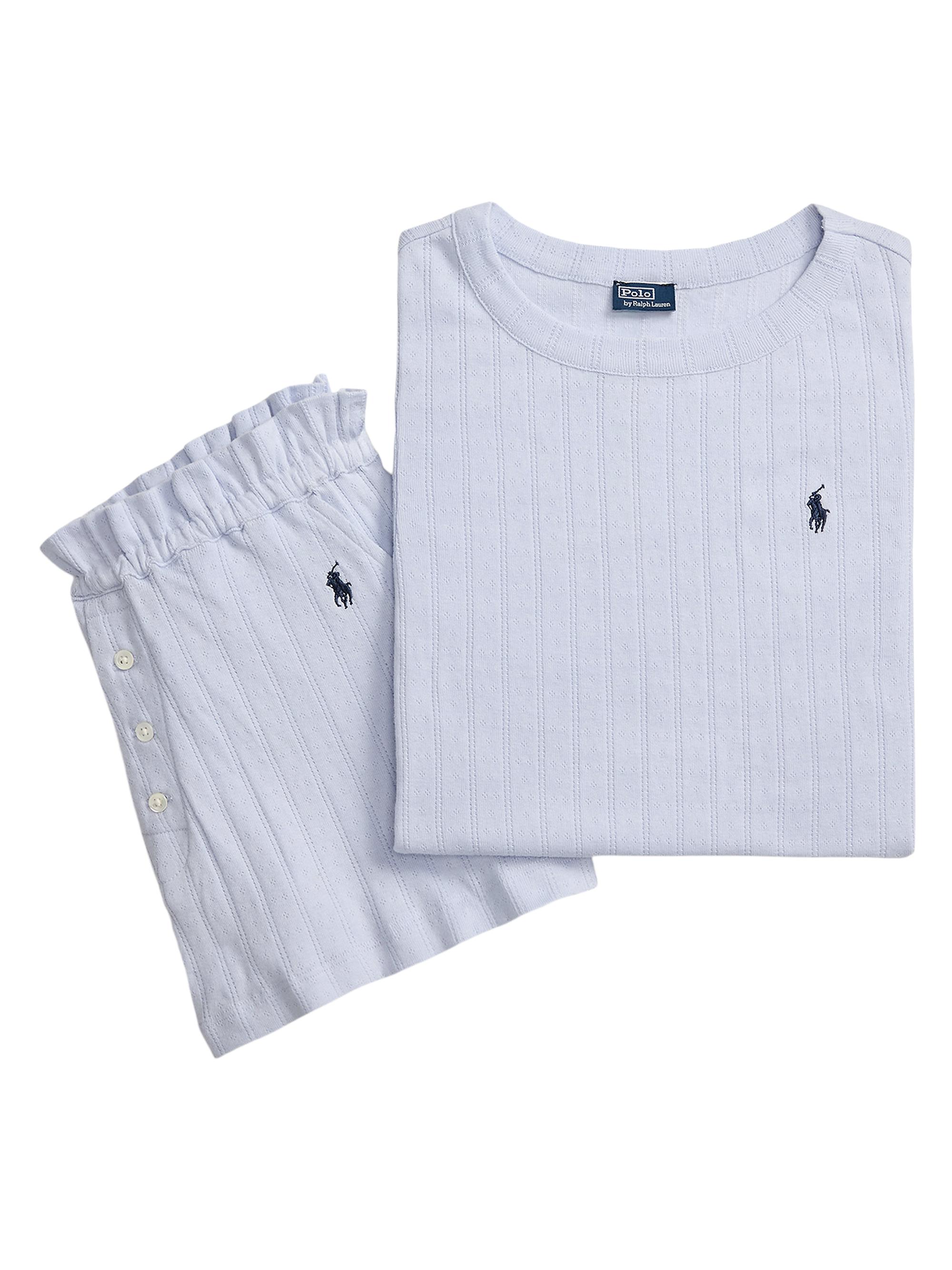 Polo Ralph Lauren Women's Polo Pointelle Cami Short Pajamas - Xenon Blue