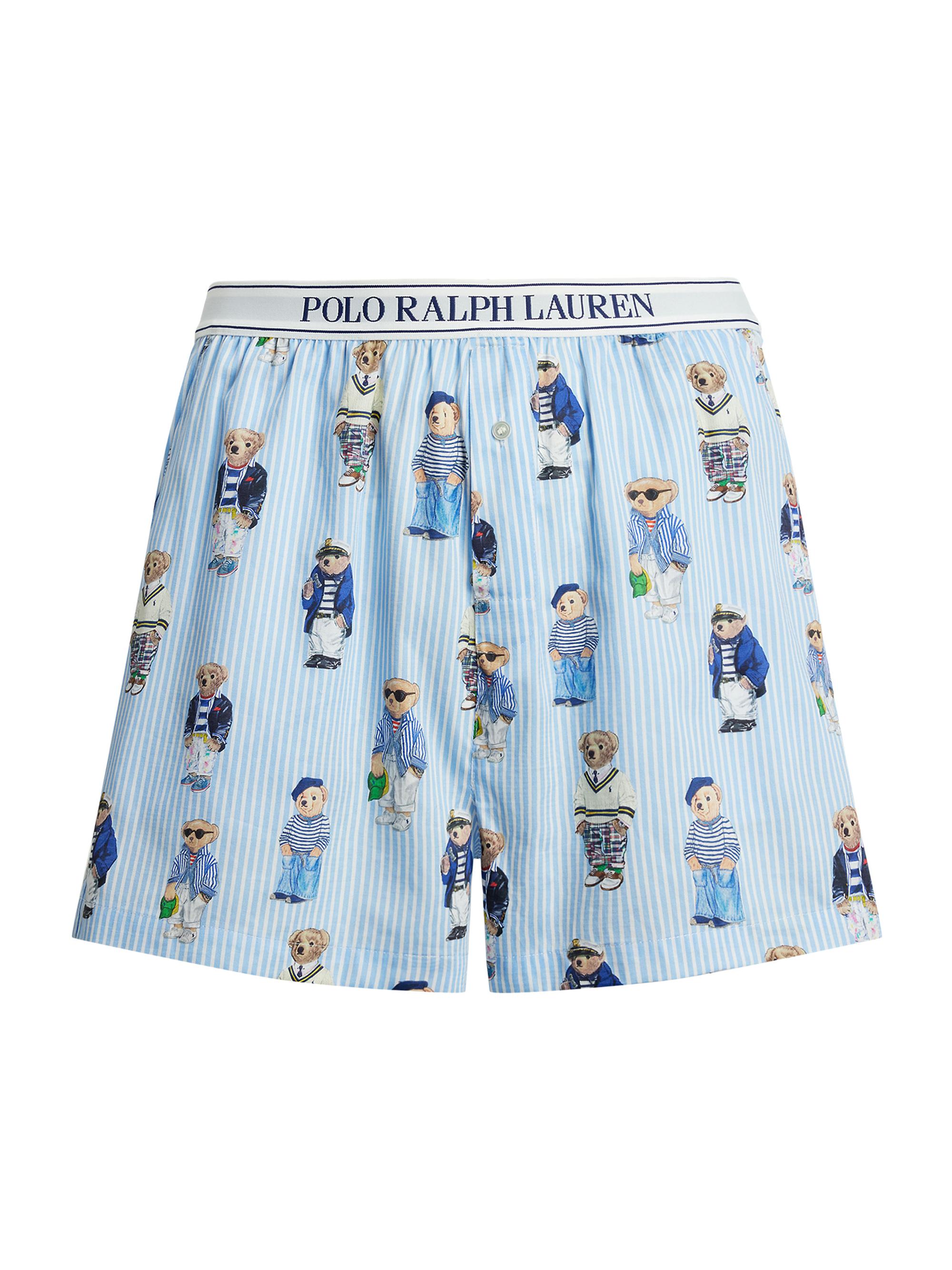 Polo Ralph Lauren Women's Allover Bear Sleep Boxers - Snowball Blue