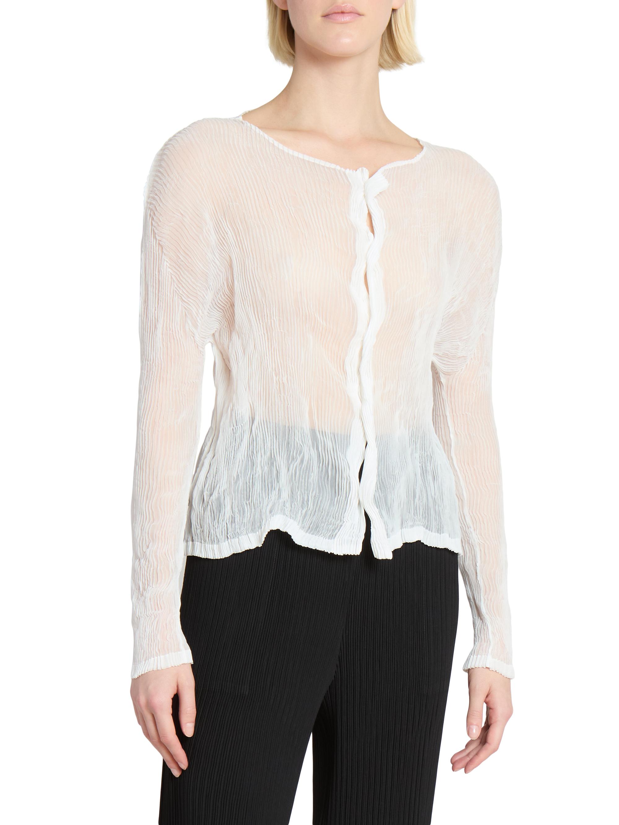 Issey Miyake Chiffon Twist Plissé Shirt | Saks Fifth Avenue
