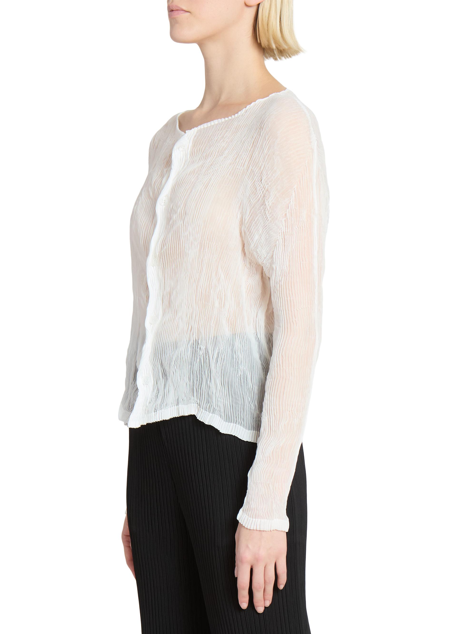 Issey Miyake Chiffon Twist Plissé Shirt | Saks Fifth Avenue