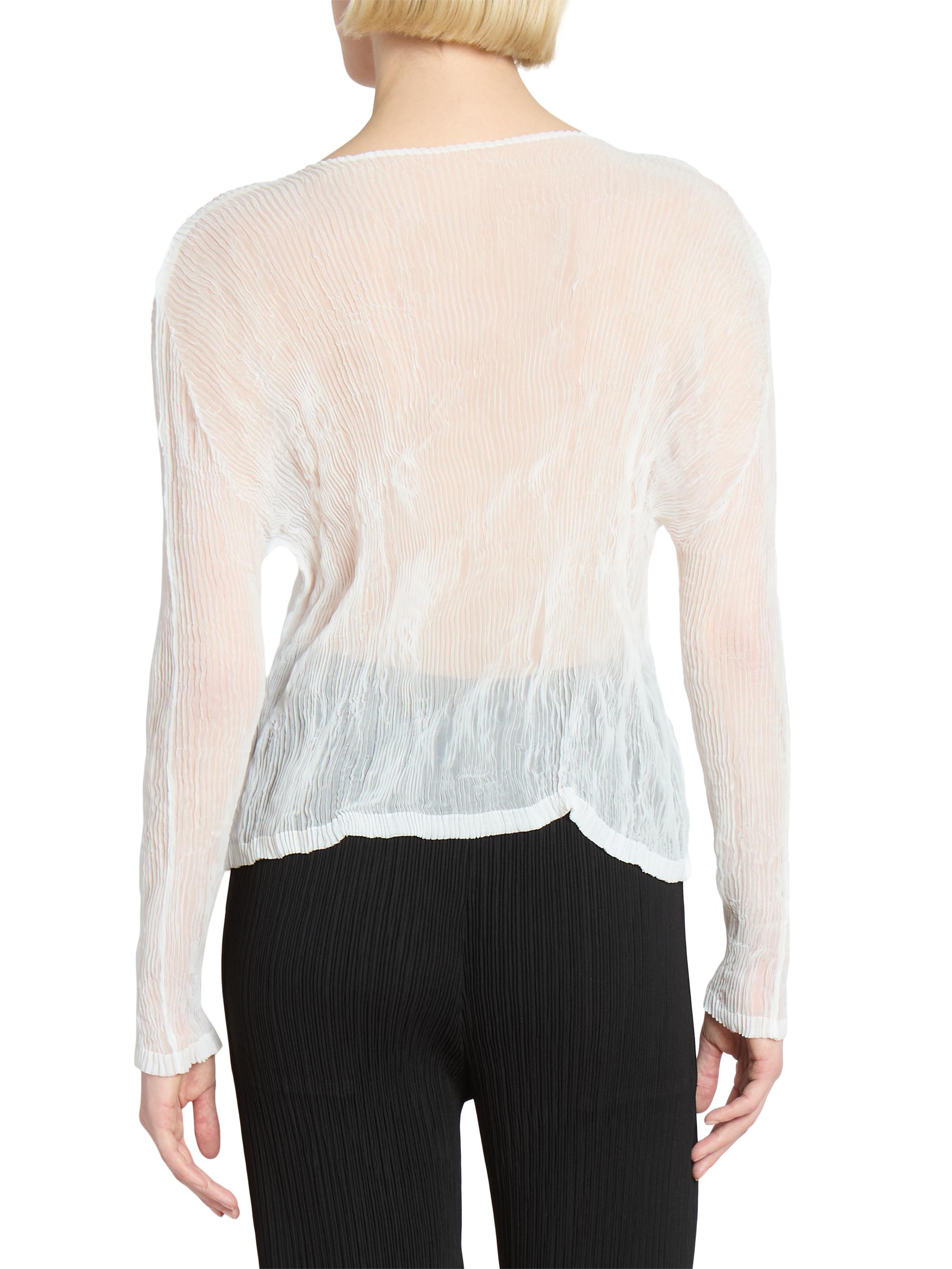 Issey Miyake Chiffon Twist Plissé Shirt | Saks Fifth Avenue