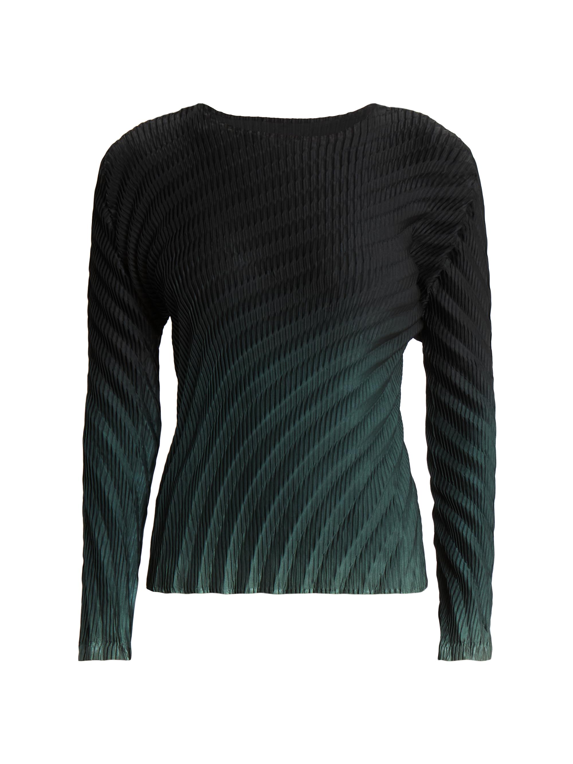 Issey Miyake Women's Nuance Pleats Ombré Crewneck Shirt - Before Midnight
