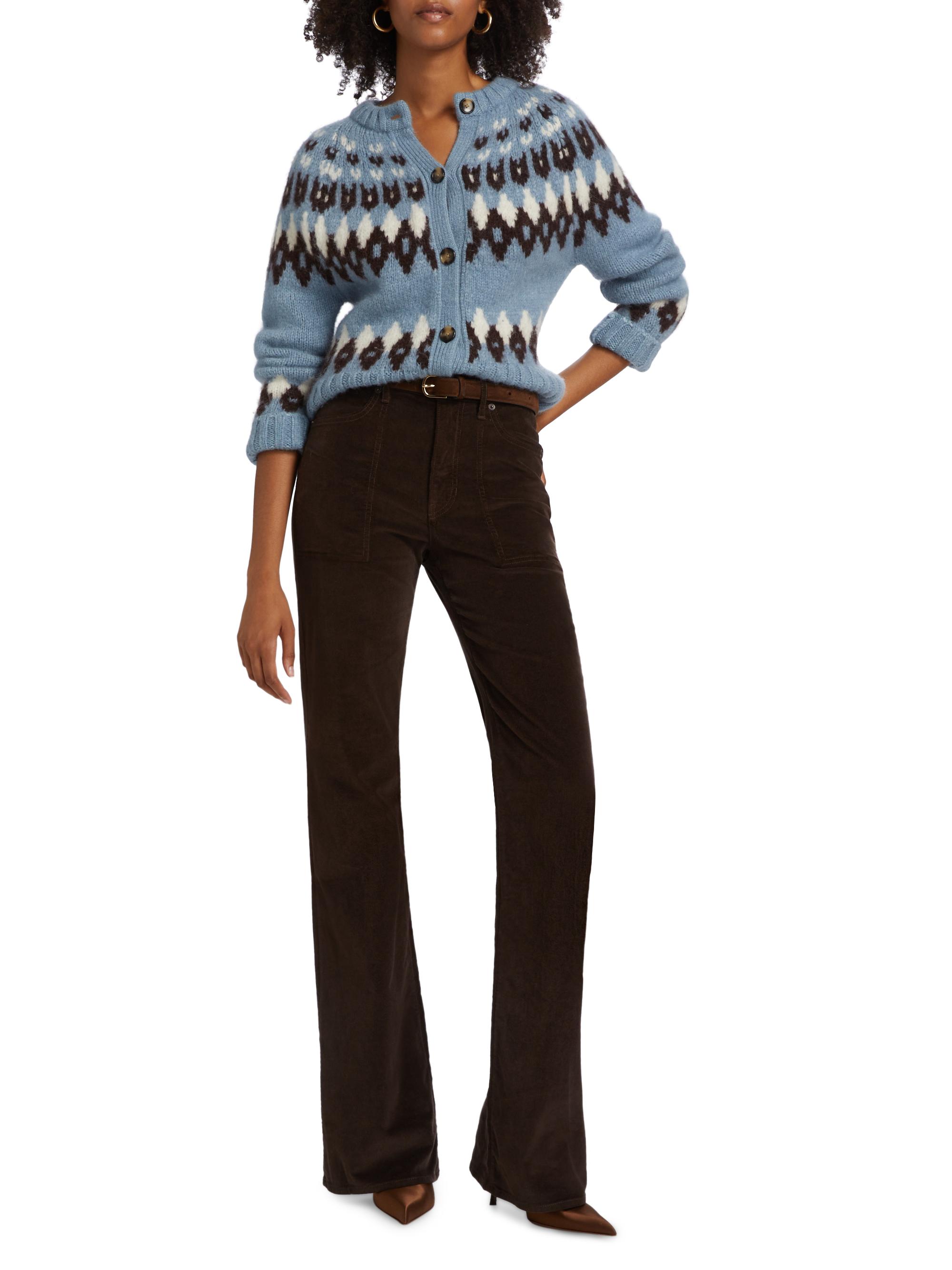 Veronica Beard Christina Fair Isle-Style Alpaca-Blend Cardigan