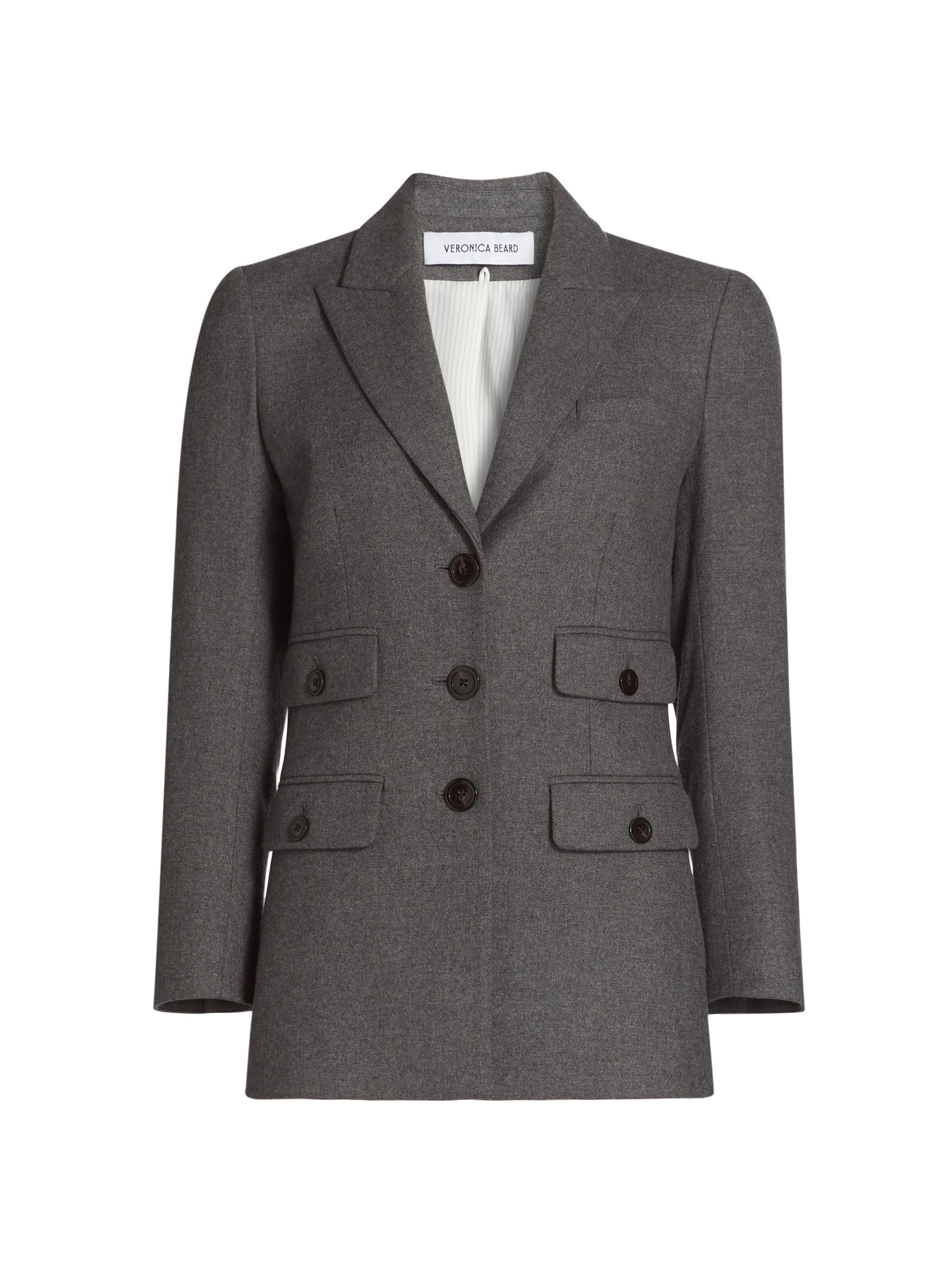 Veronica Beard Women's Nalani Dickey Single-Breasted Jacket - Heather Grey