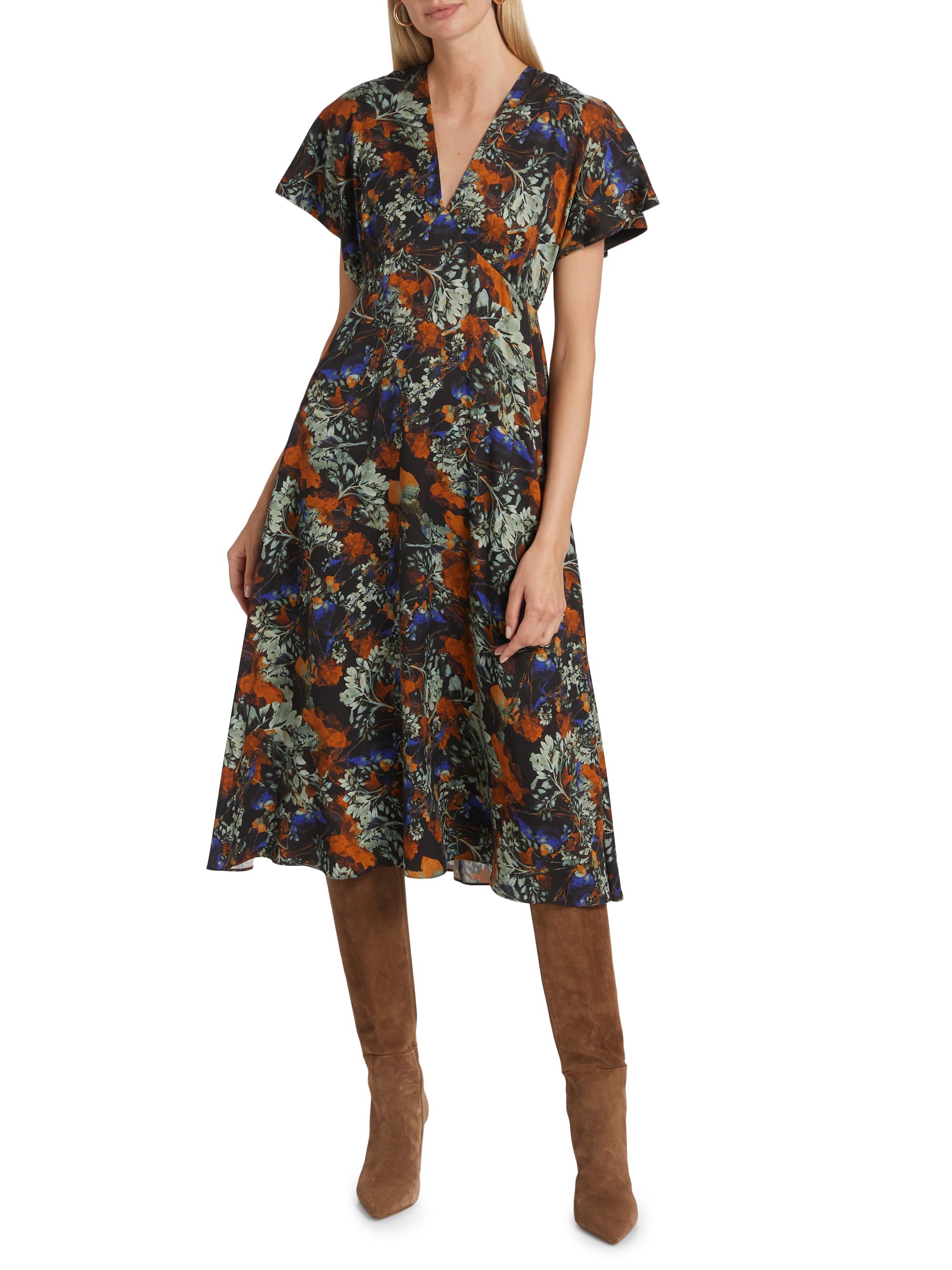 Derek Lam 10 Crosby Cecile Flutter Sleeve Midi-Dress | Saks Fifth