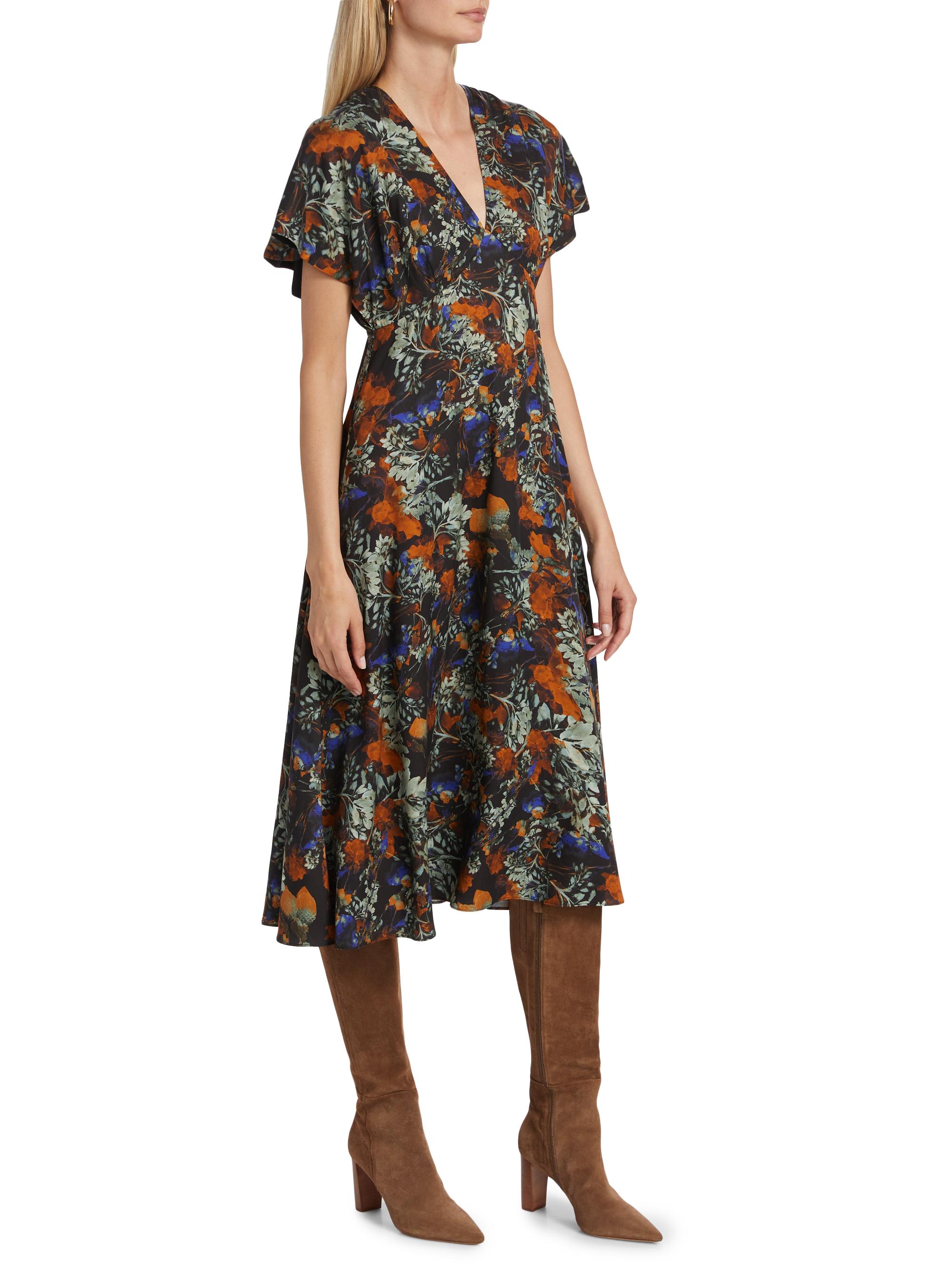 Derek Lam 10 Crosby Cecile Flutter Sleeve Midi-Dress | Saks Fifth