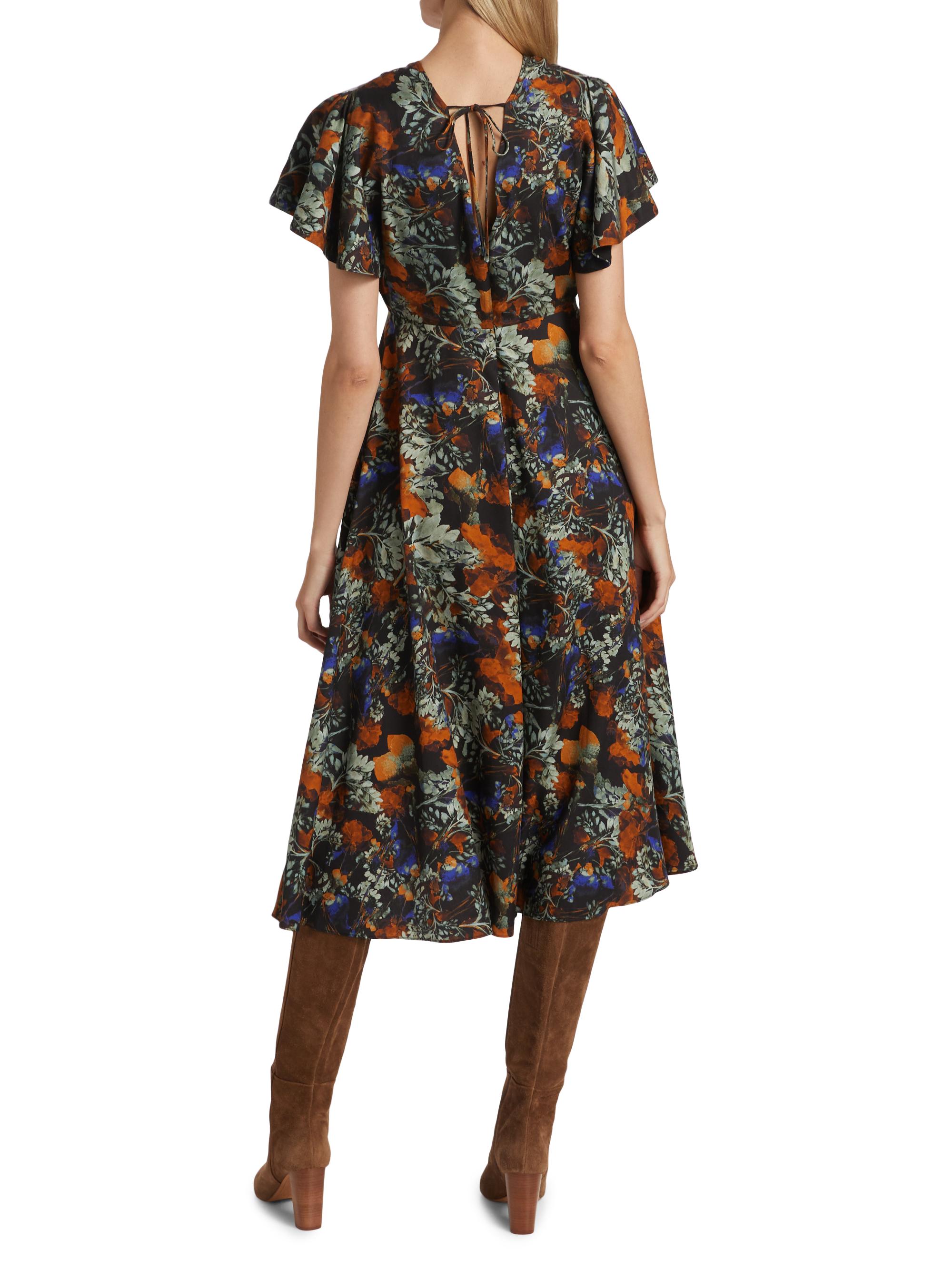 Derek Lam 10 Crosby Cecile Flutter Sleeve Midi-Dress | Saks Fifth