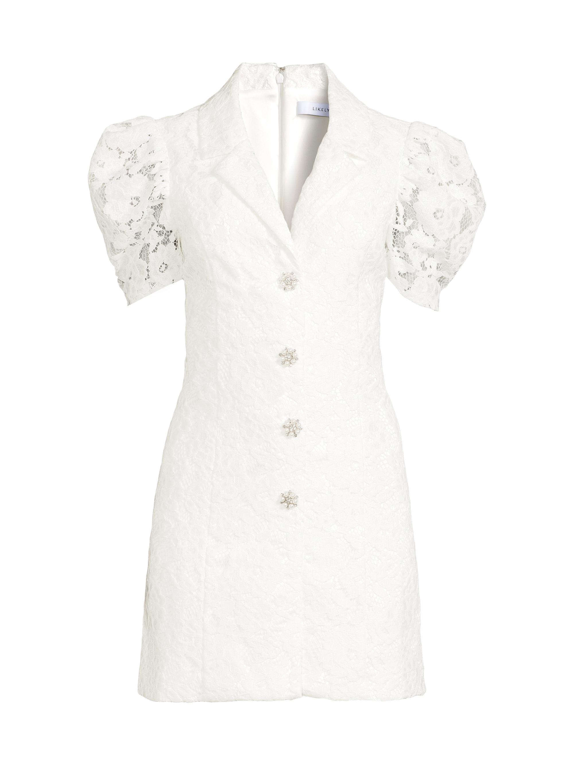 Likely Women's Taya Tailored Lace Minidress - White