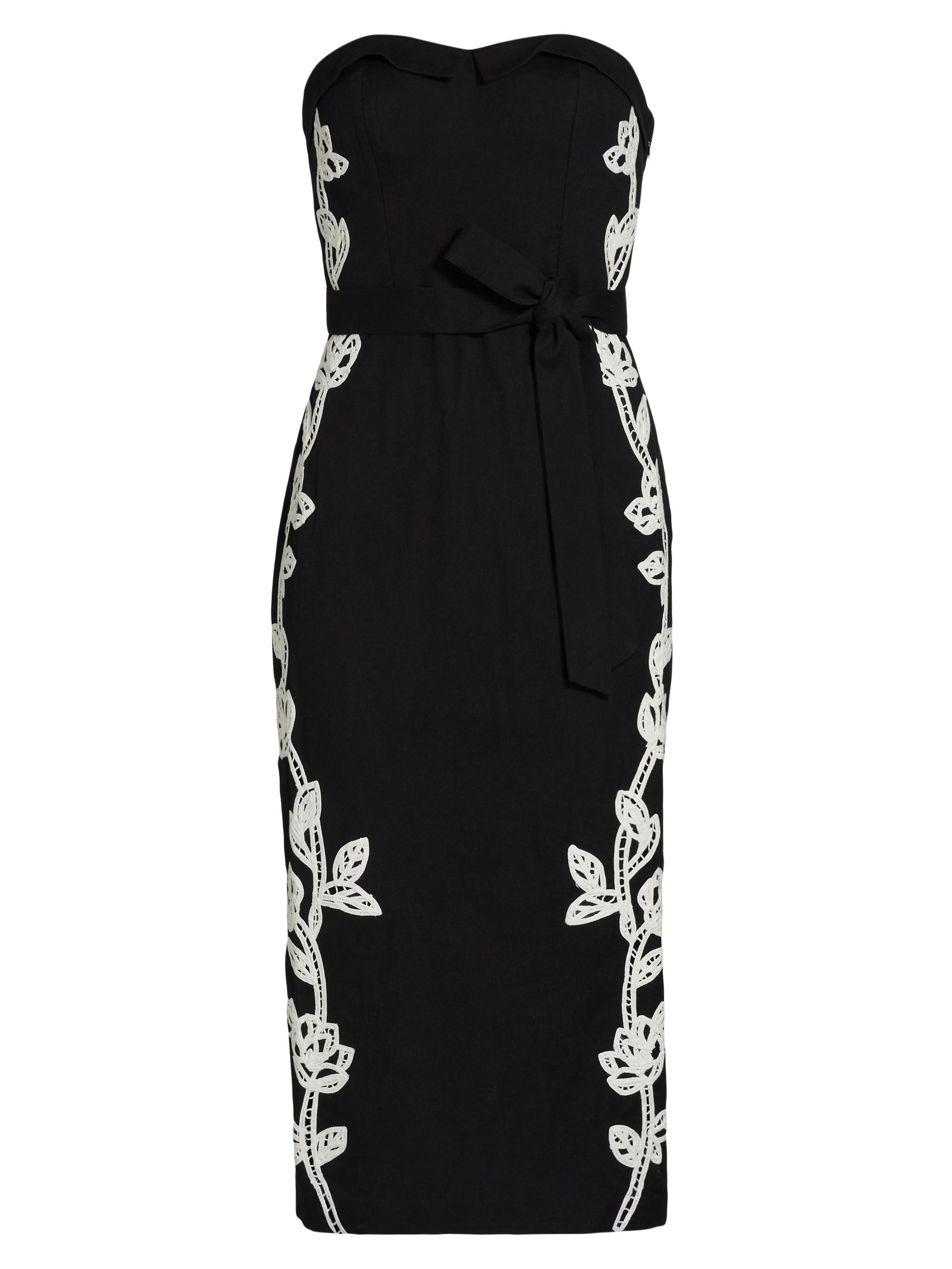 Hemant & Nandita Women's Daha Embellished Cotton-Blend Strapless Midi-Dress - Black White