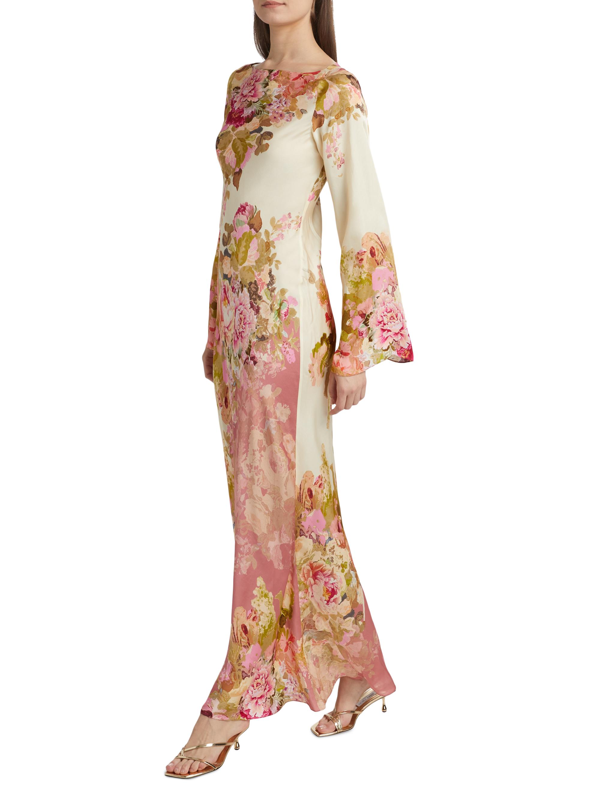 Hemant Nandita Sama Floral Boatneck Maxi Dress Saks Fifth Avenue