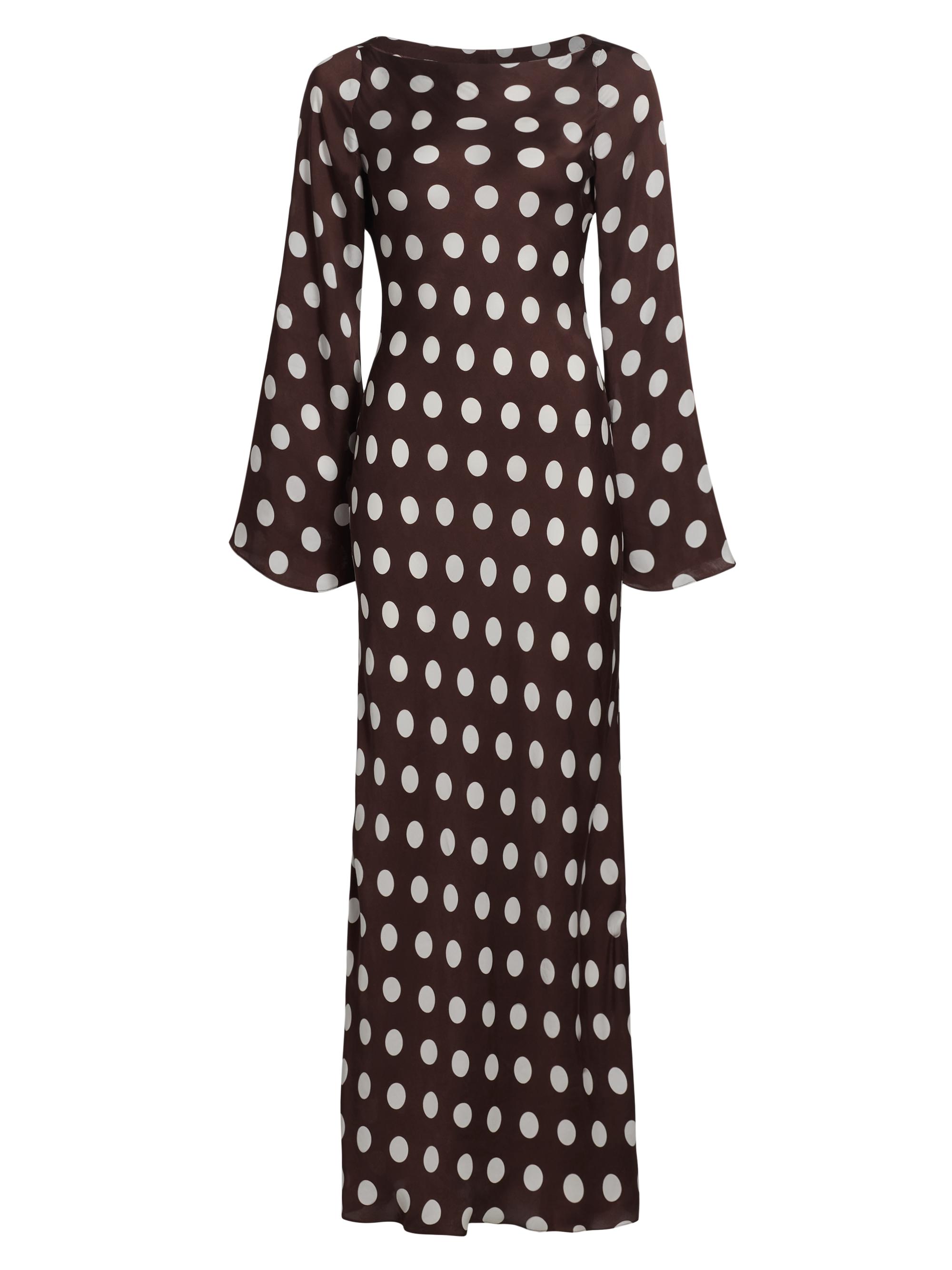 Herlipto Tiered Polka-Dot Long Dressセット
