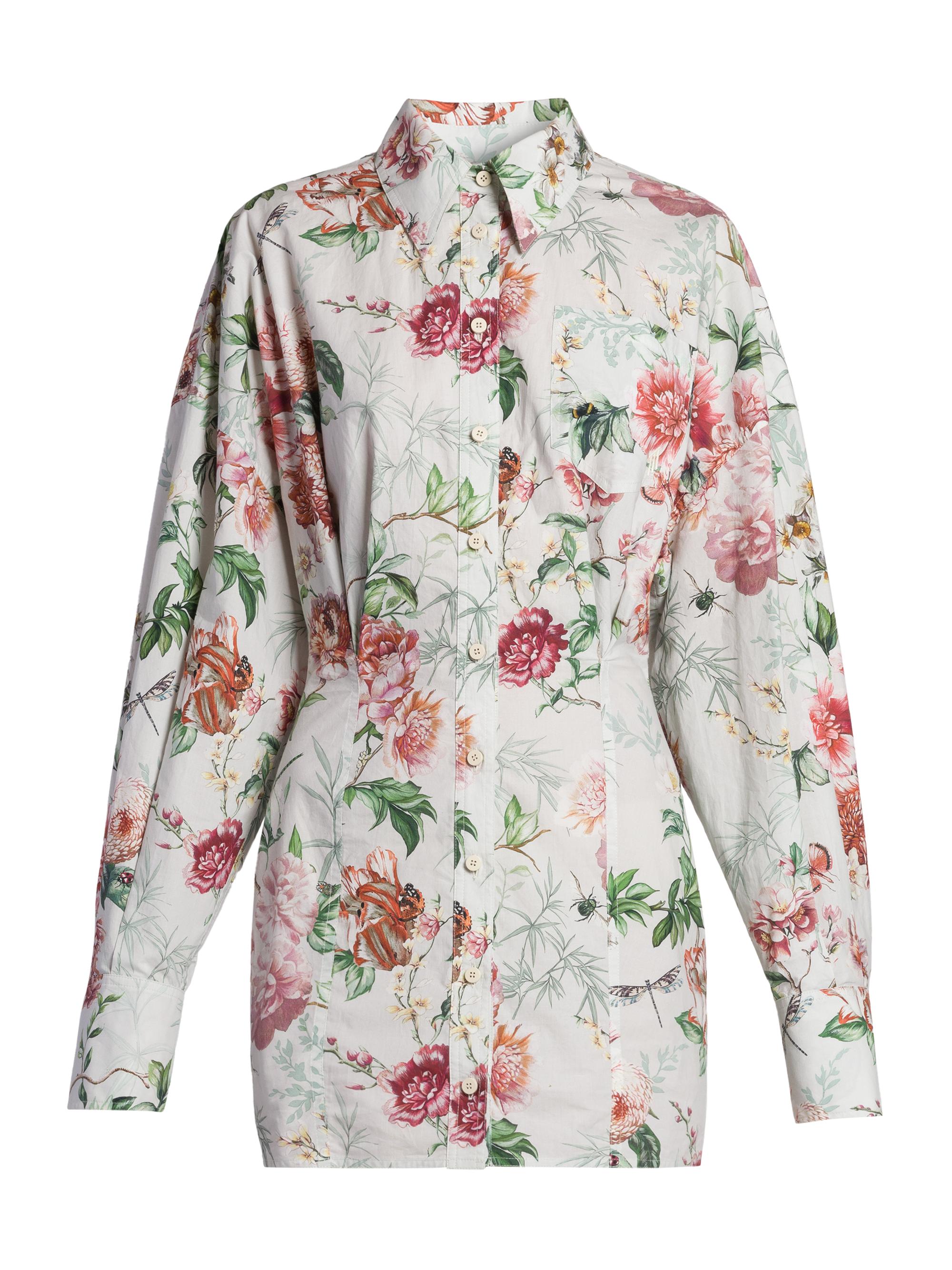 The Attico Women's Floral Cotton Mini Shirtdress -