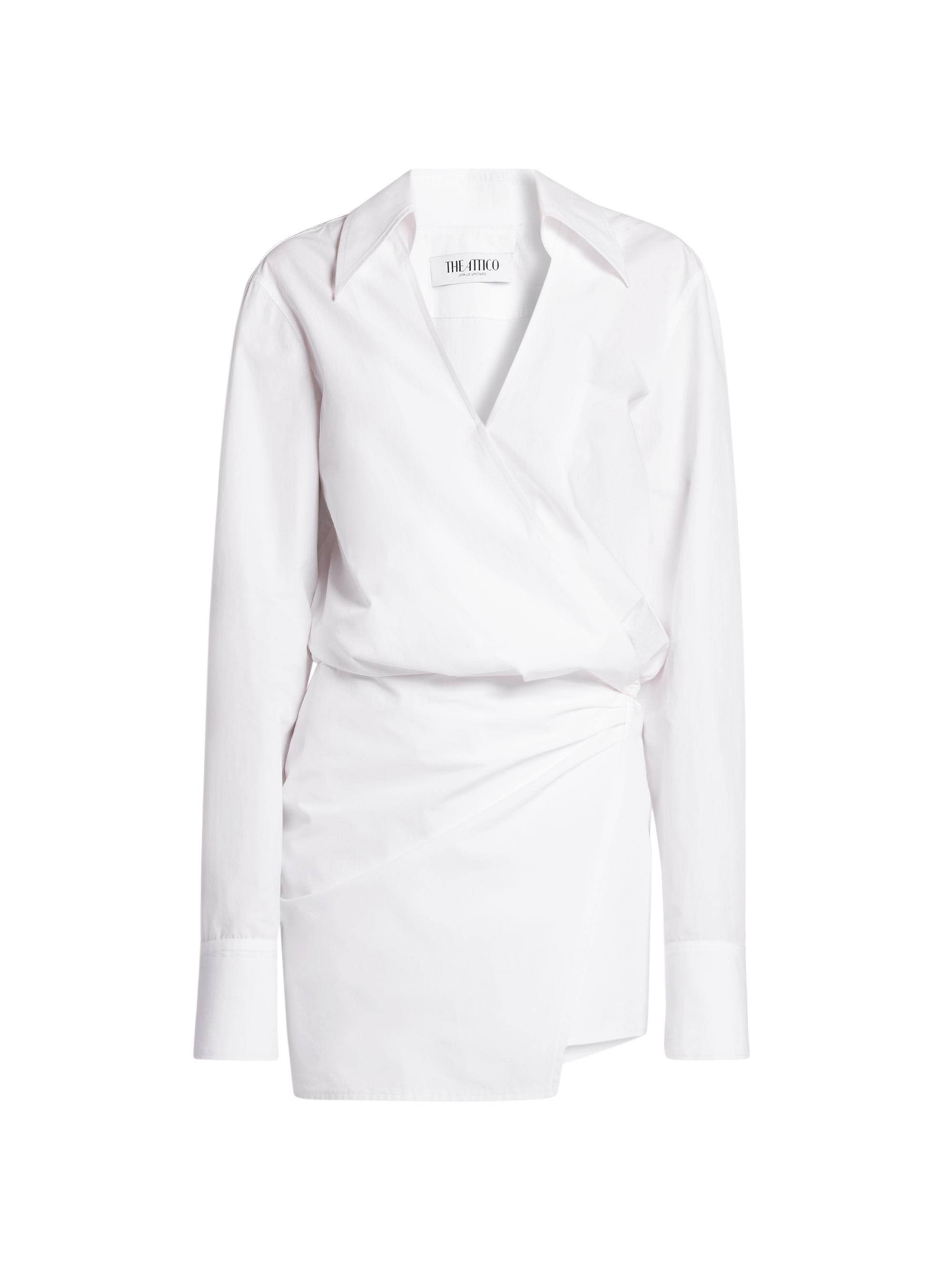 The Attico Women's Gathered Cotton Shirtdress - White