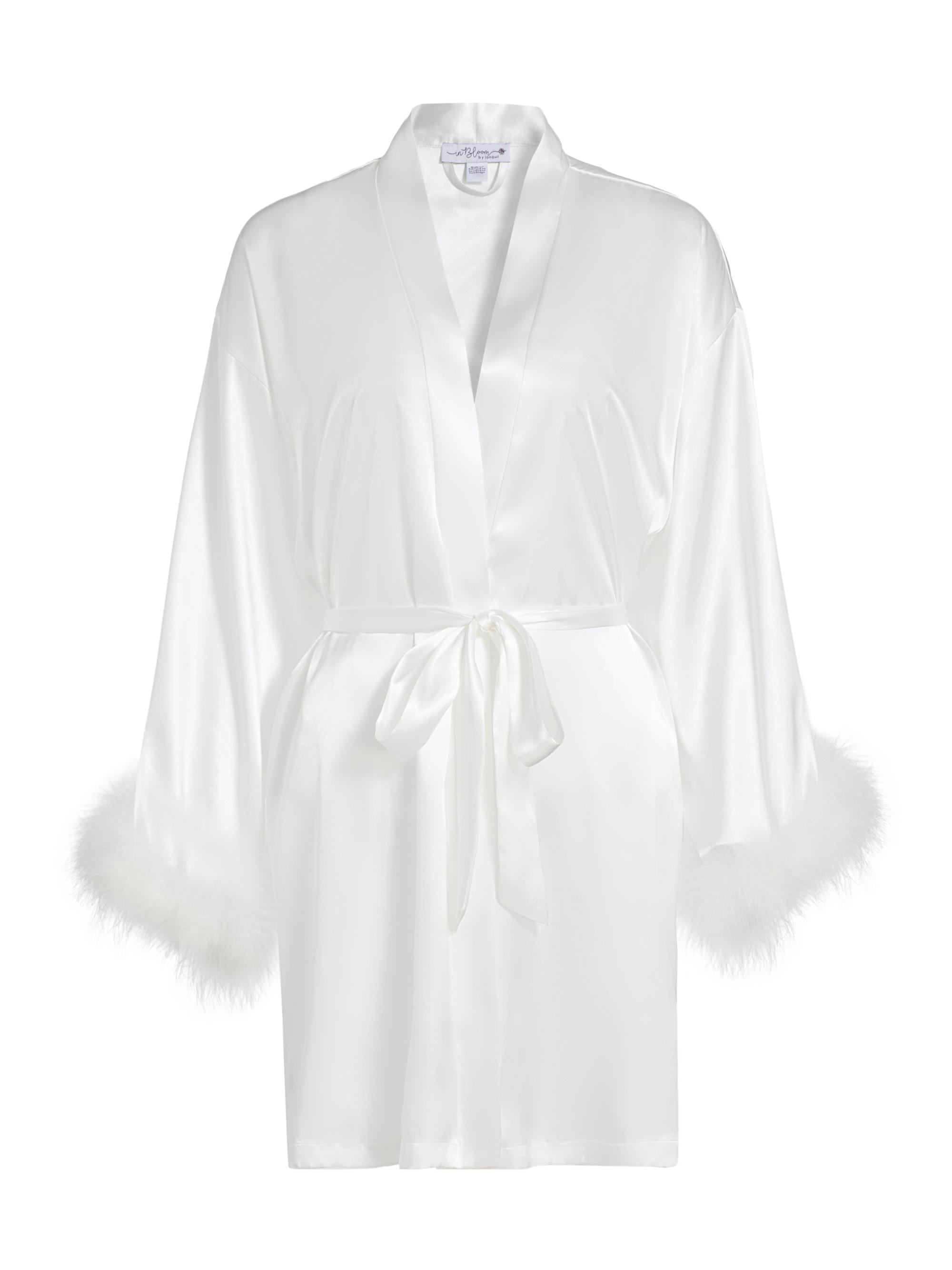 In Bloom Women's Zayla Feather-Trimmed Satin Tie-Waist Wrap -