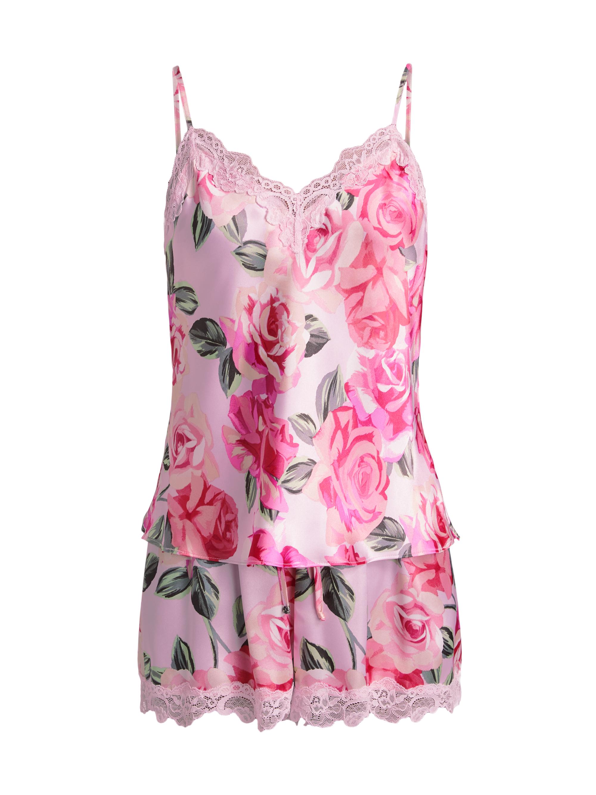 In Bloom Women's Ella Rose Satin Camisole & Short Set - Powder Pink