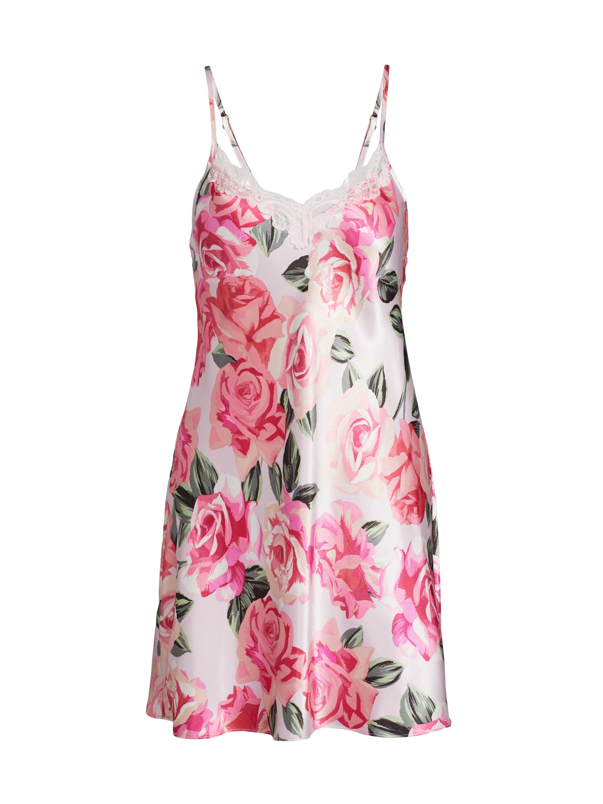 In Bloom Women's Ella Floral Satin Chemise - Powder Pink