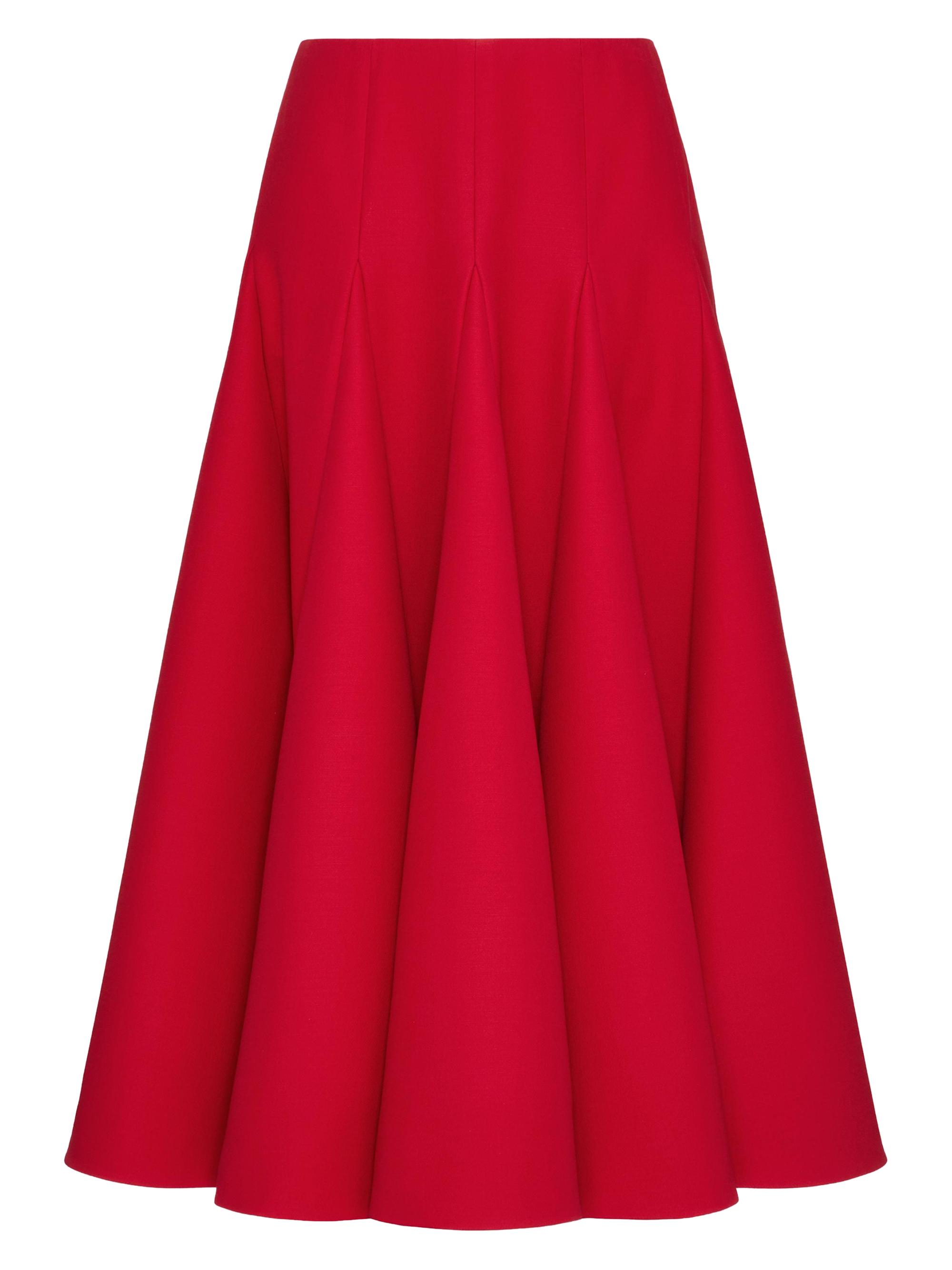 Valentino Garavani Women's Crepe Couture Midi Skirt - Red