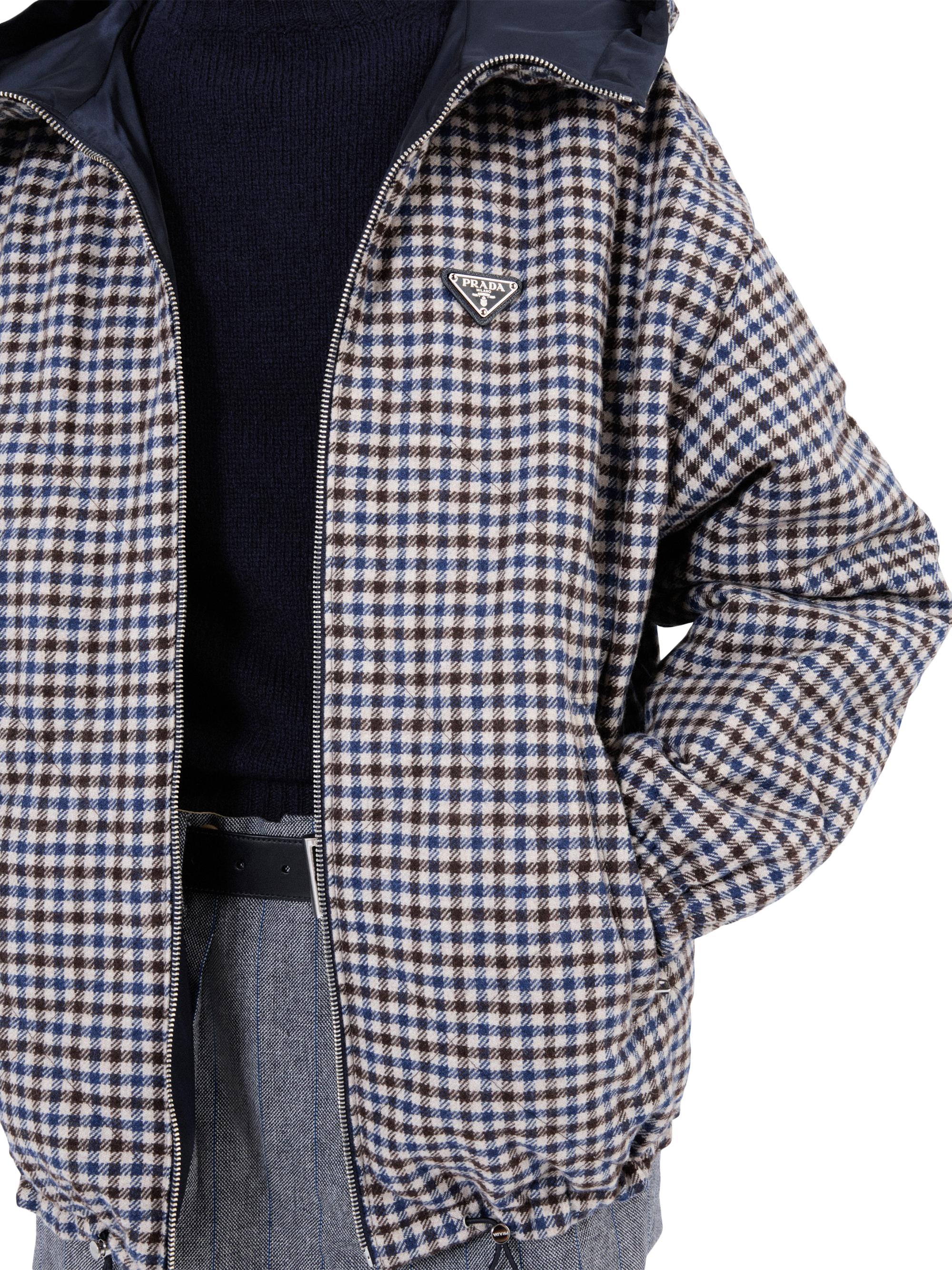 PRADA チェック柄 ナイロン ブルゾン　size48　アーカイブ PRADA チェック柄 ナイロン ブルゾン size48 アーカイブ