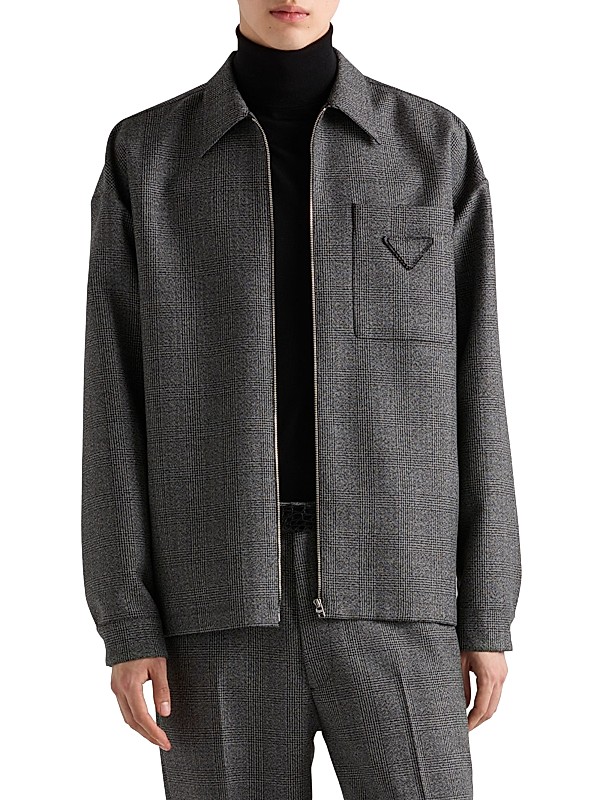 Shop Prada Wool Zipper Shirt | Saks Fifth Avenue Shop Prada Wool Zipper Shirt | Saks Fifth Avenue