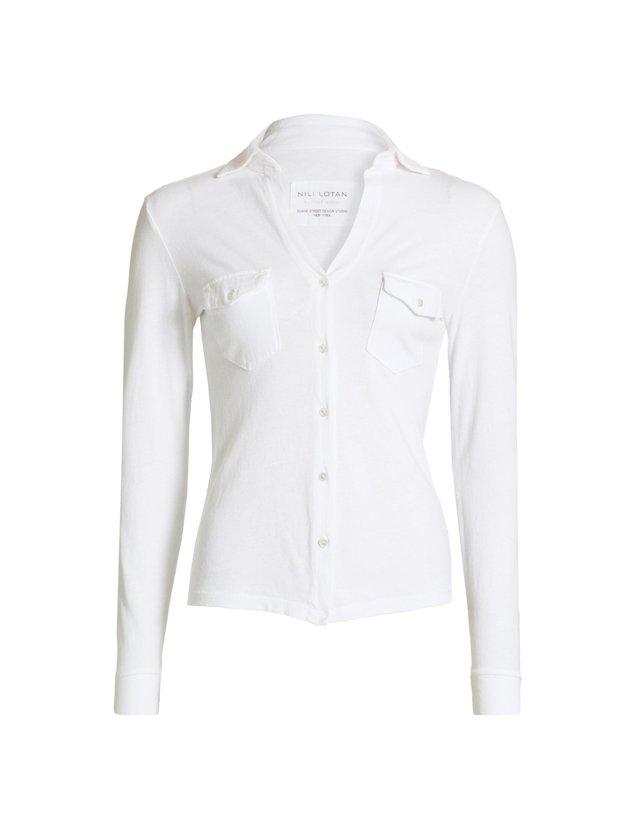 Nili Lotan Women's Liam Cotton Shirt - White - Women's Clothing