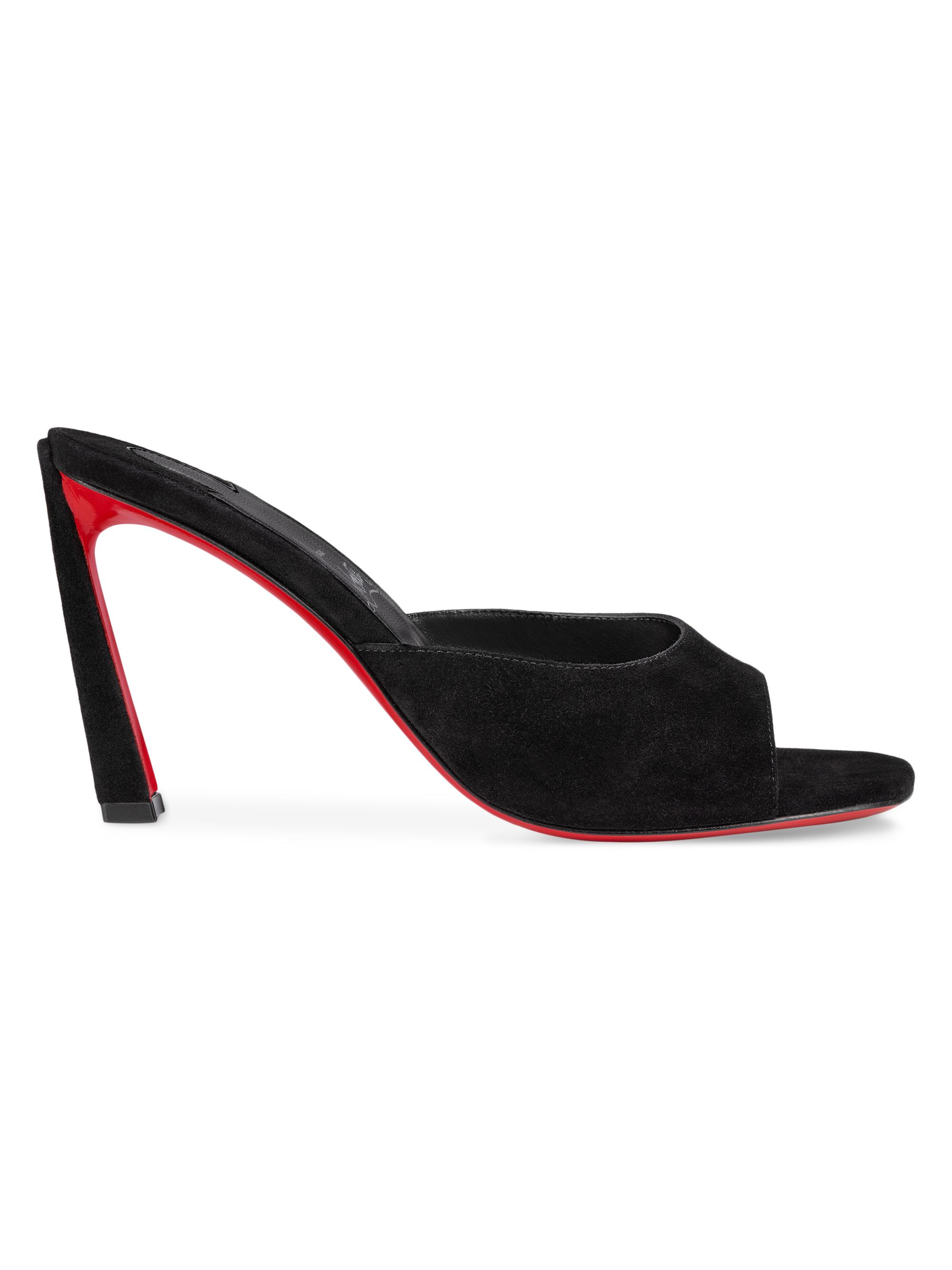 Christian Louboutin Women's Condora Veau Velours 85MM Mules - Beige