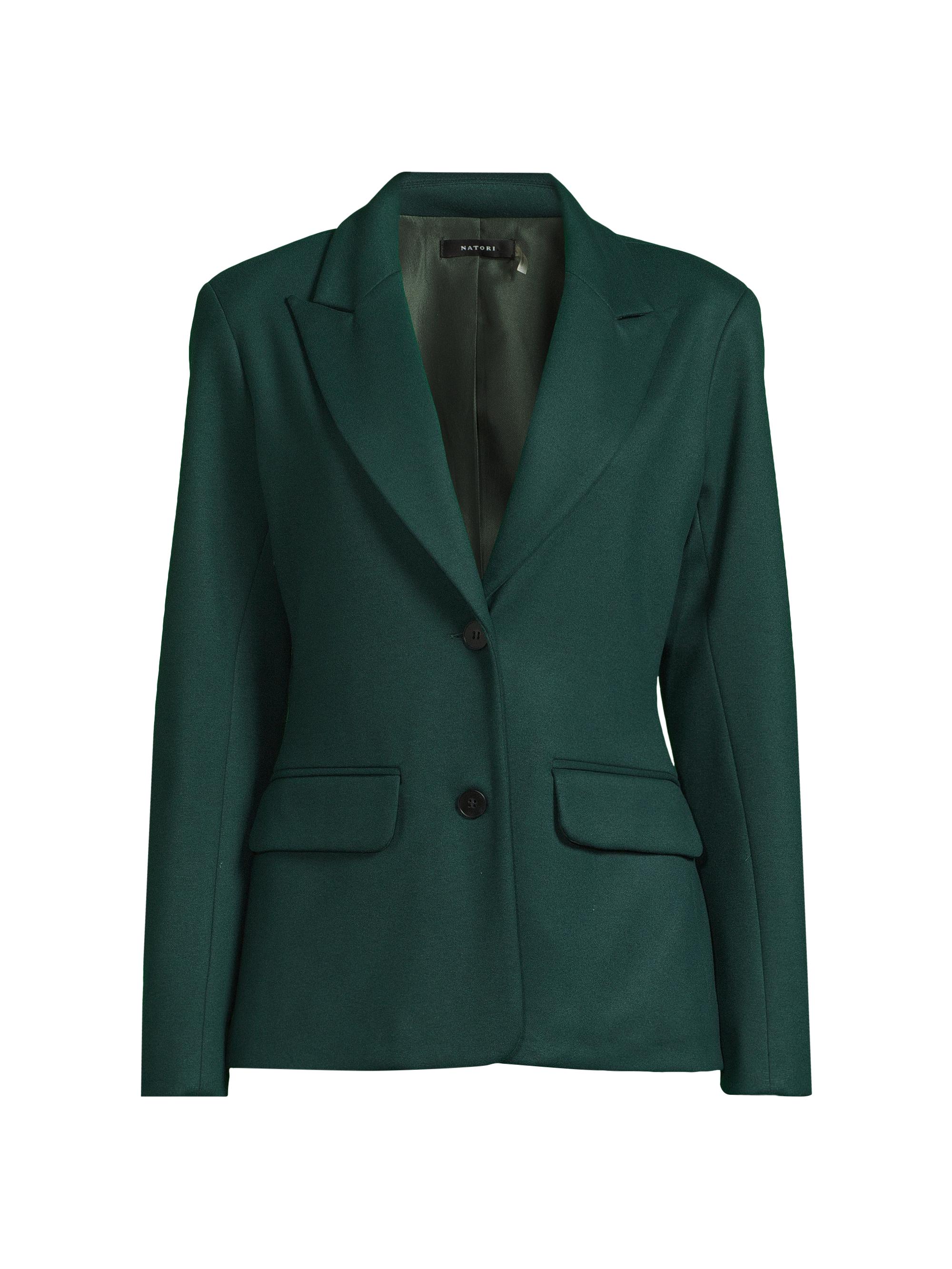 Natori Women's Double Jersey Single-Breasted Blazer - Bottle Green