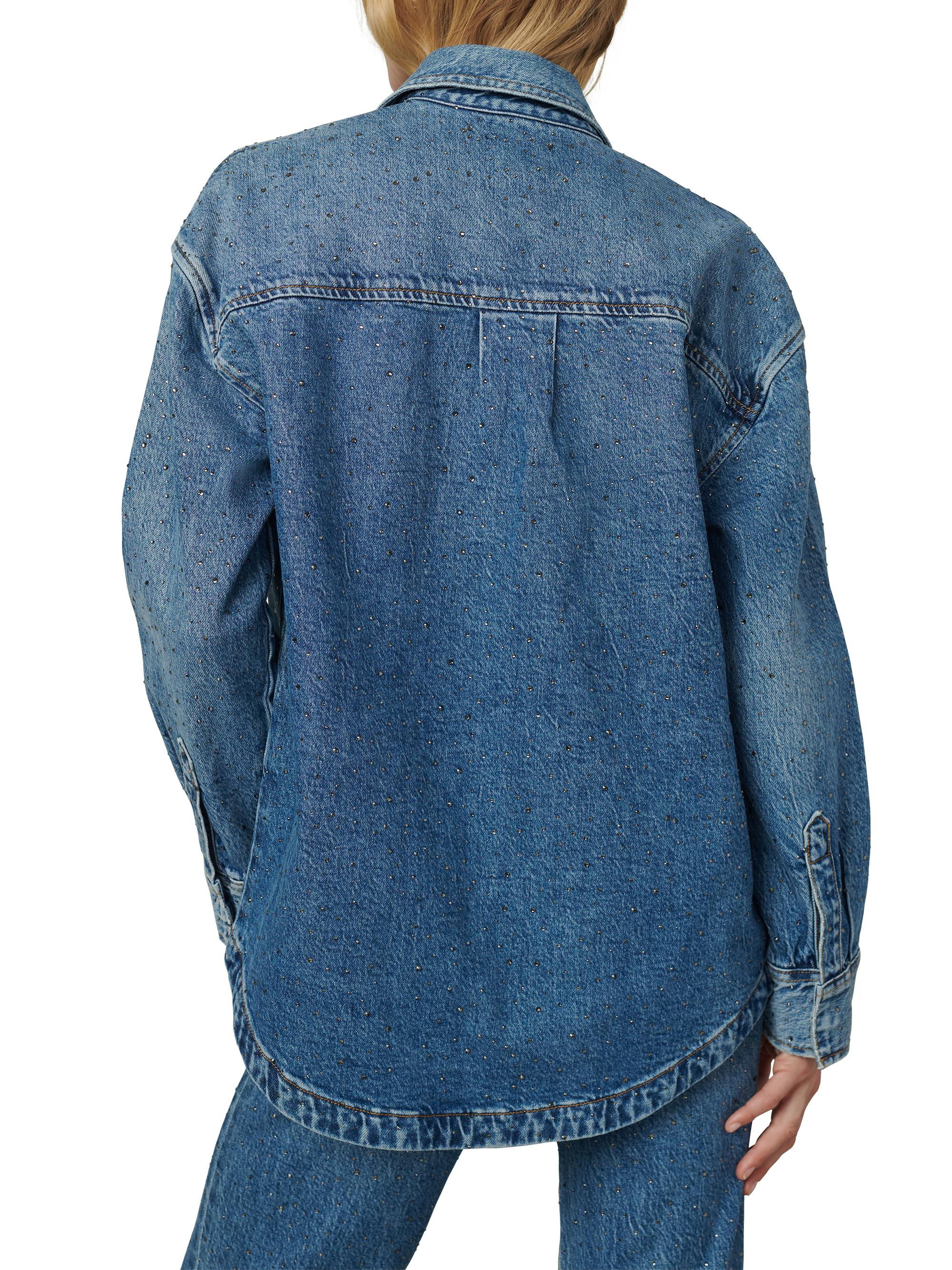 Joe's Jeans Katrina Crystal-Embellished Denim Shirt Jacket