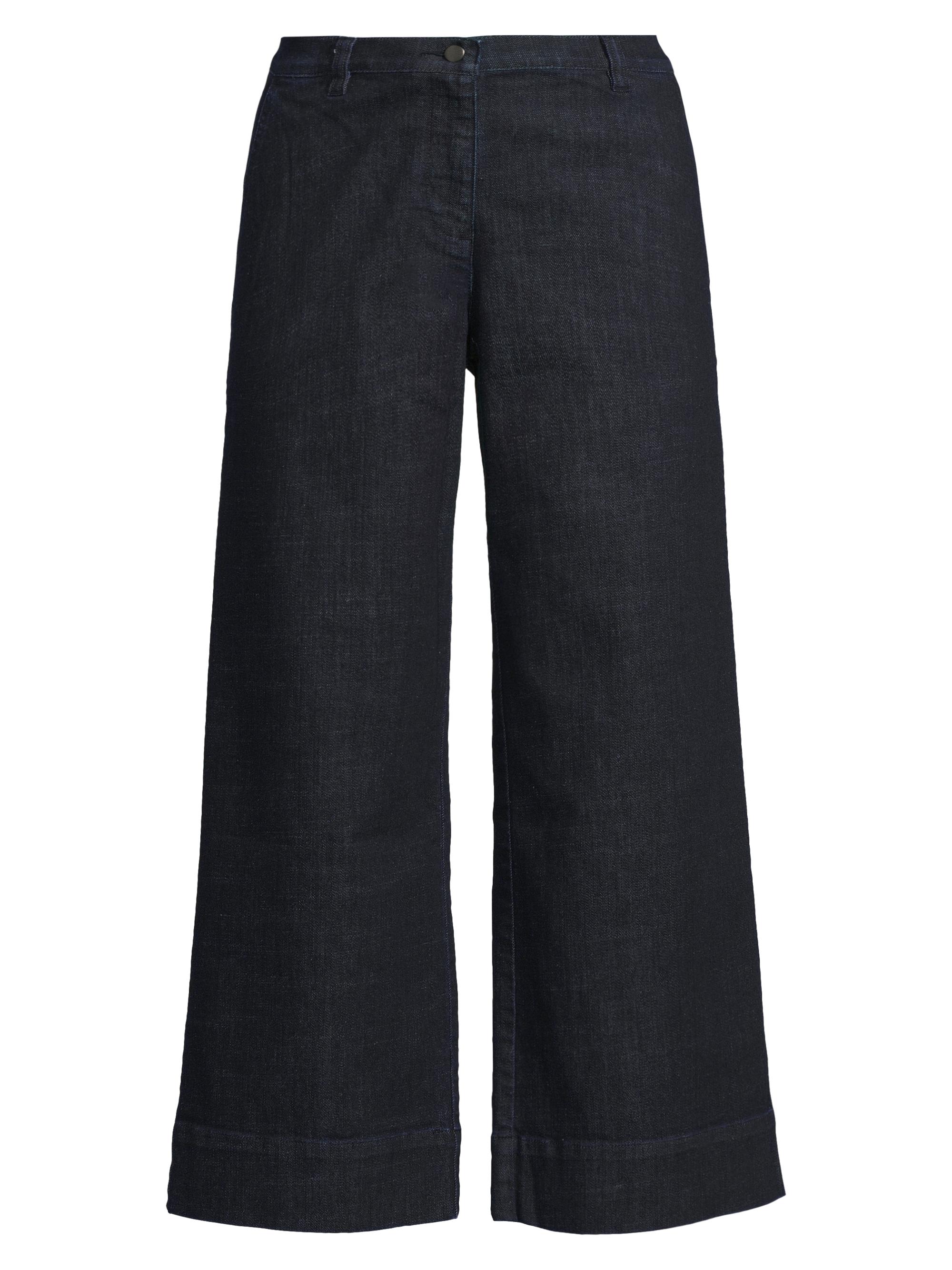 Eileen Fisher Women's Silk Wide-Leg Ankle Pants - Deep Indigo