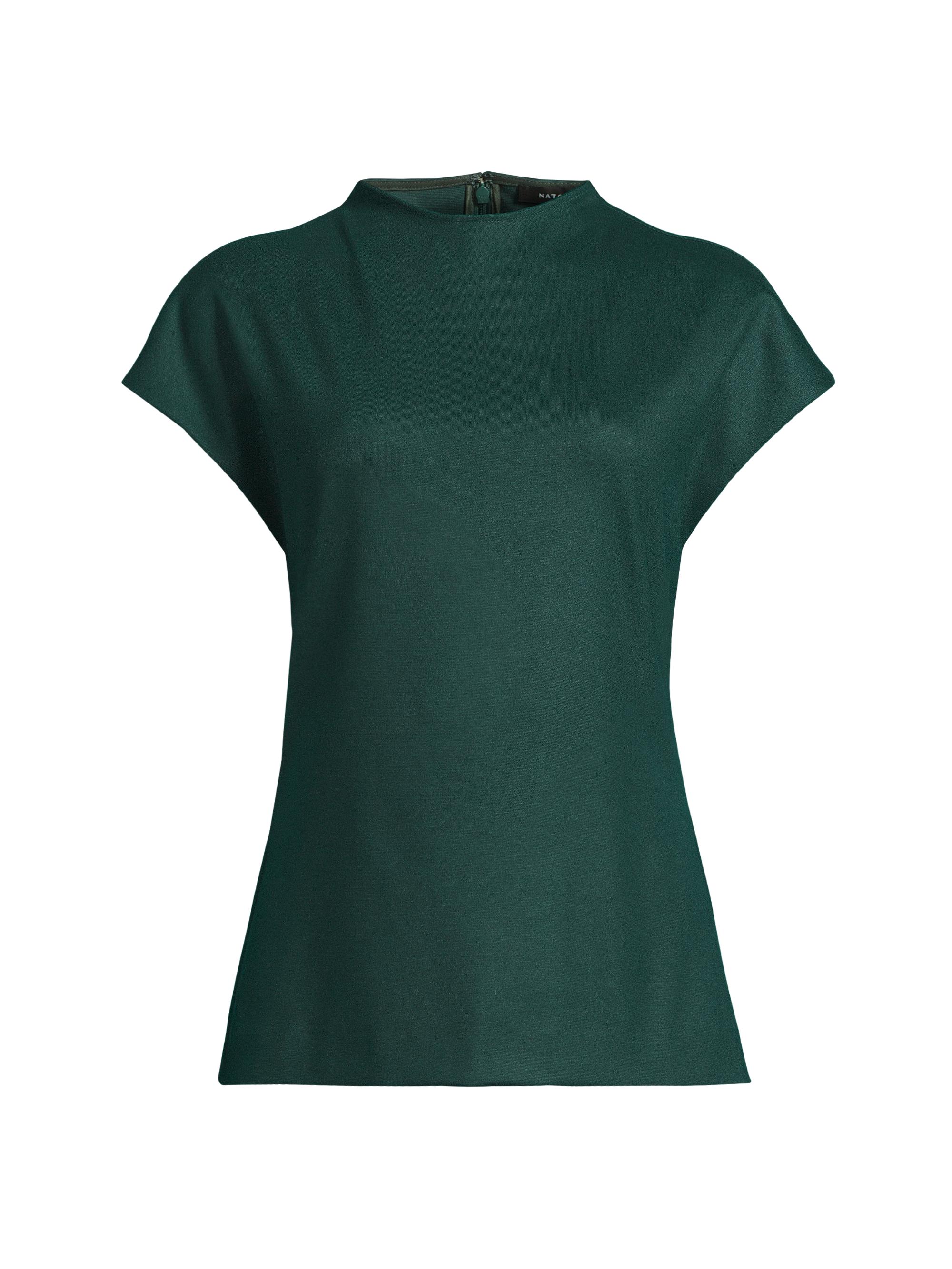 Natori Women's Double Jersey Ponte Short-Sleeve Top - Bottle Green