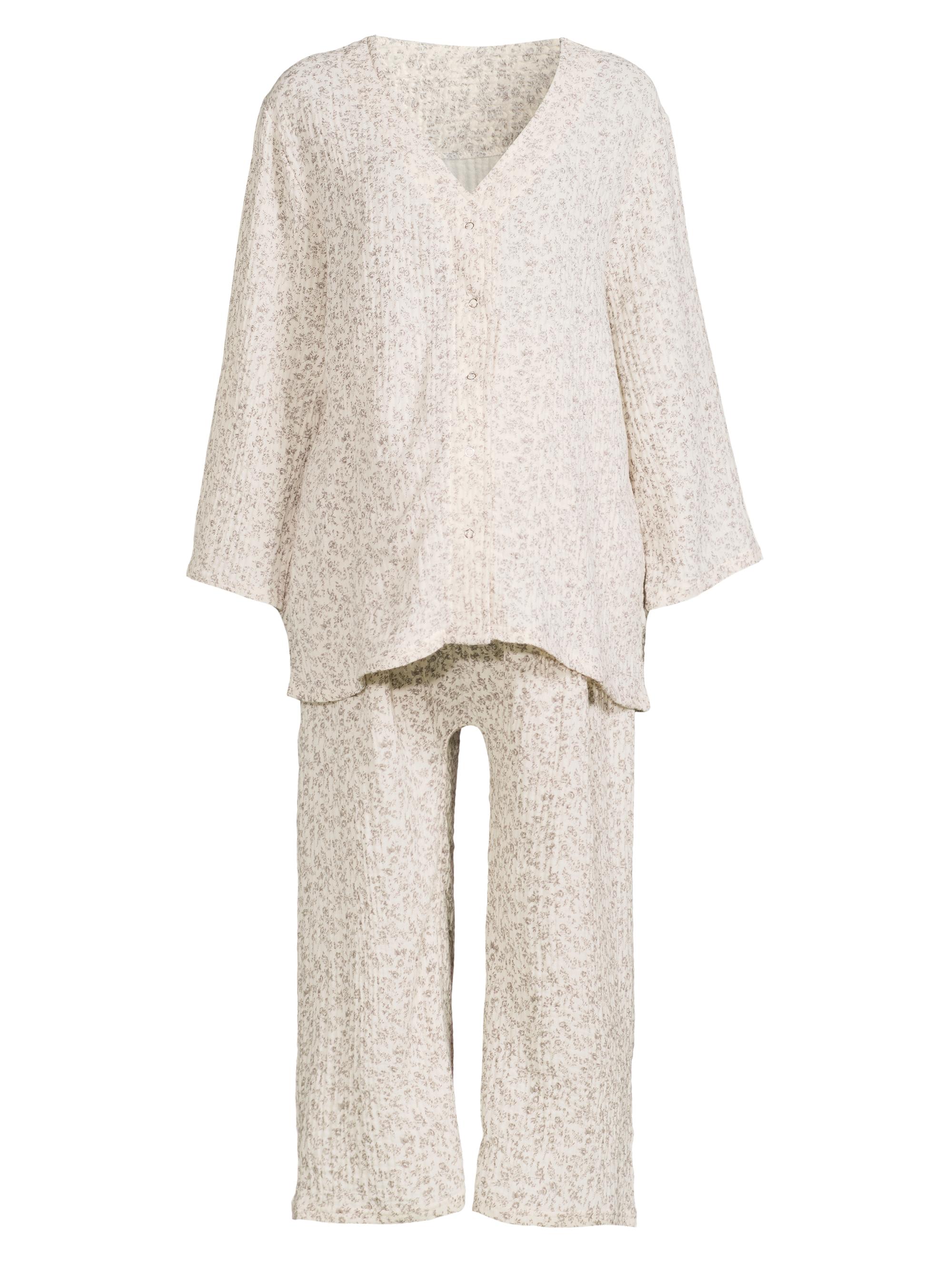 Nothing Fits But Women's Floral Muslin Gauze Nursing Set - Ichika