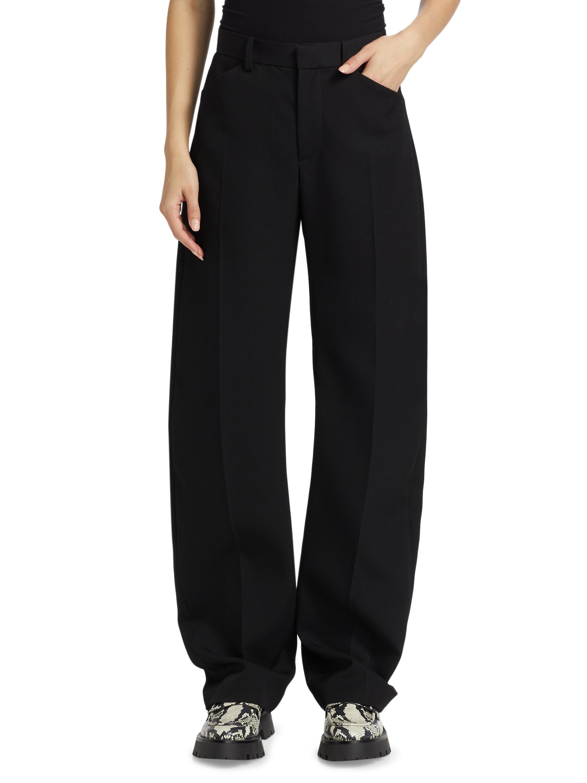 Bowed Leg Mid-Rise Pants