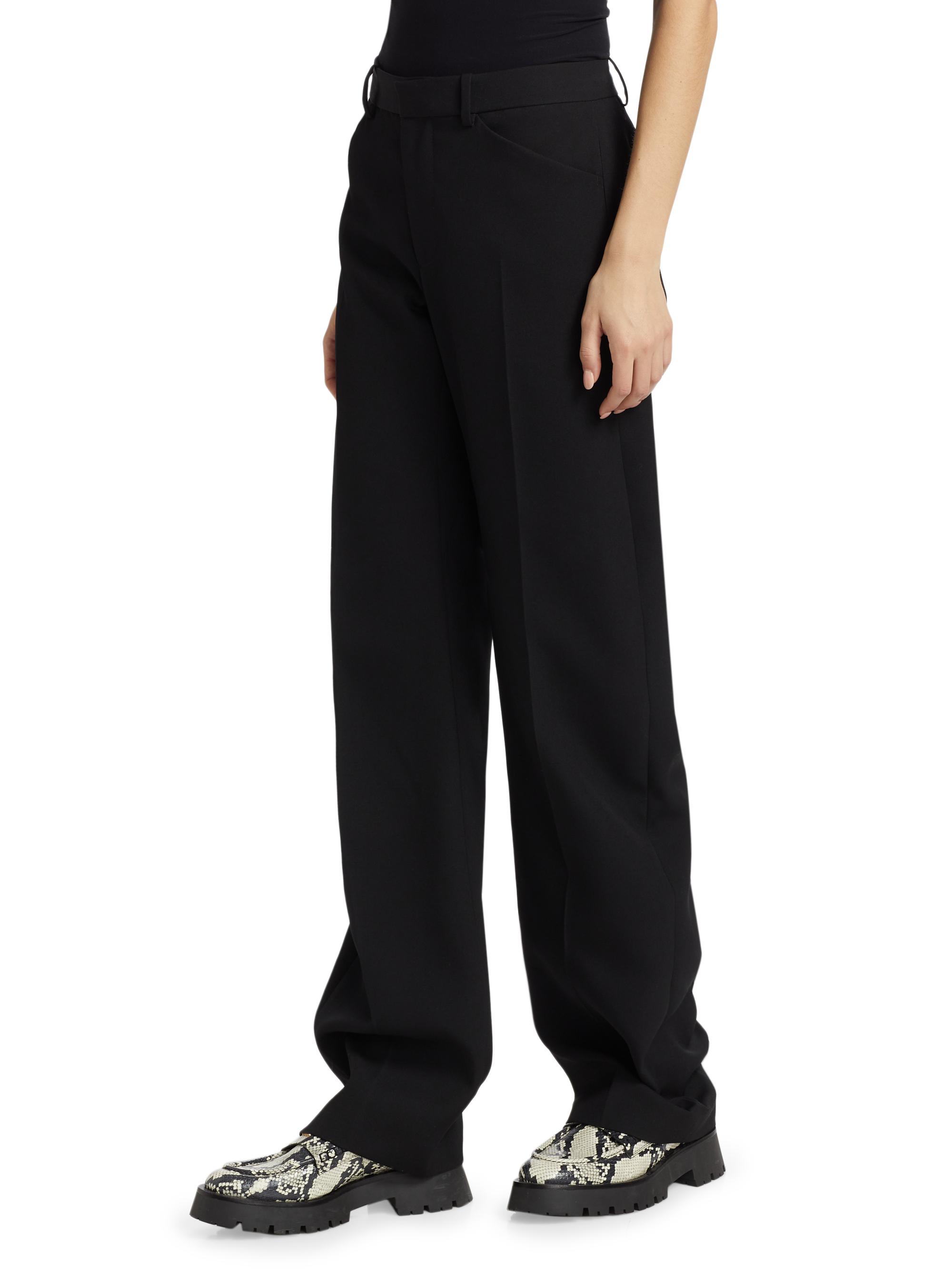 Bowed Leg Mid-Rise Pants