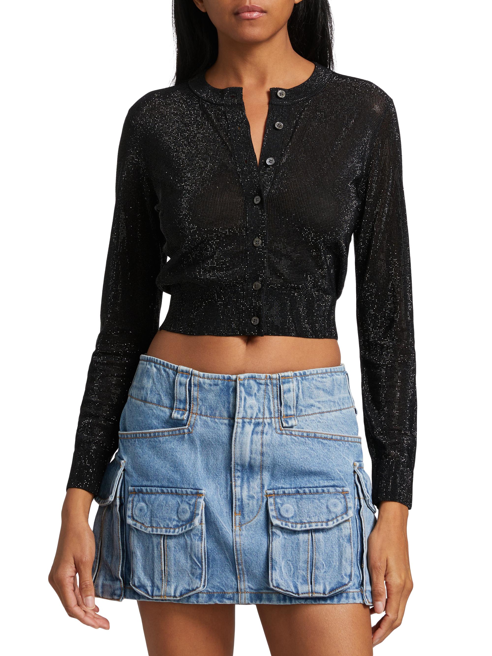 PERVERZE Double Mohair Cropped Top ブラック PERVERZE Double Mohair Cropped Top ブラック