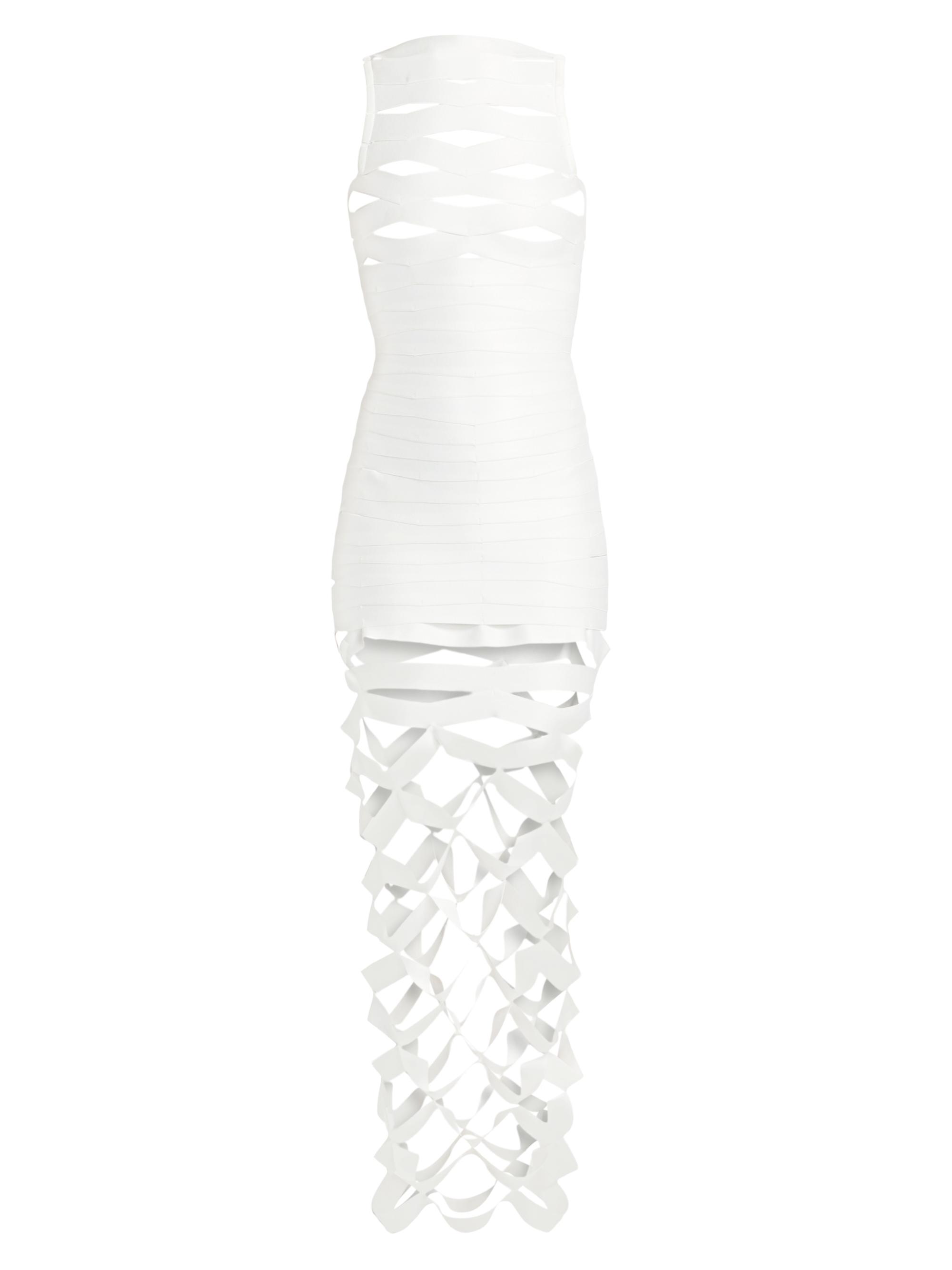 Alexander Wang Women's Staggered Elastic Midi-Dress - White
