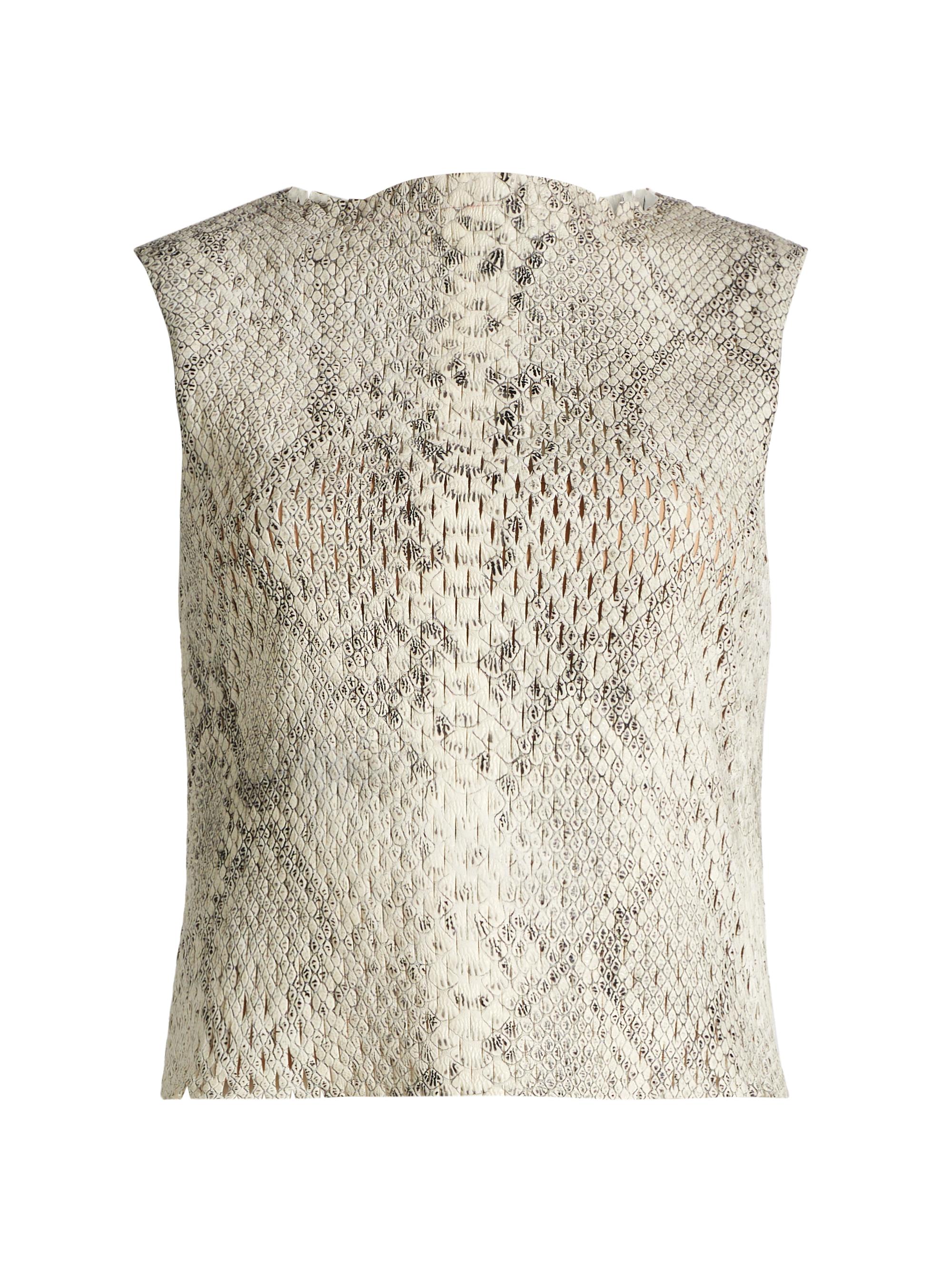 Alexander Wang Women's Laser-Cut Snakeprint Top - Black White