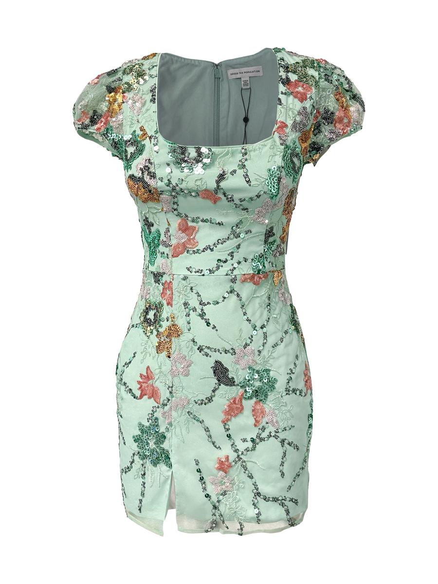 dress the population green dress Sloane Sequin XXS / DEEP EMERALD A timeless classic Dress the Population: Women's Cocktail