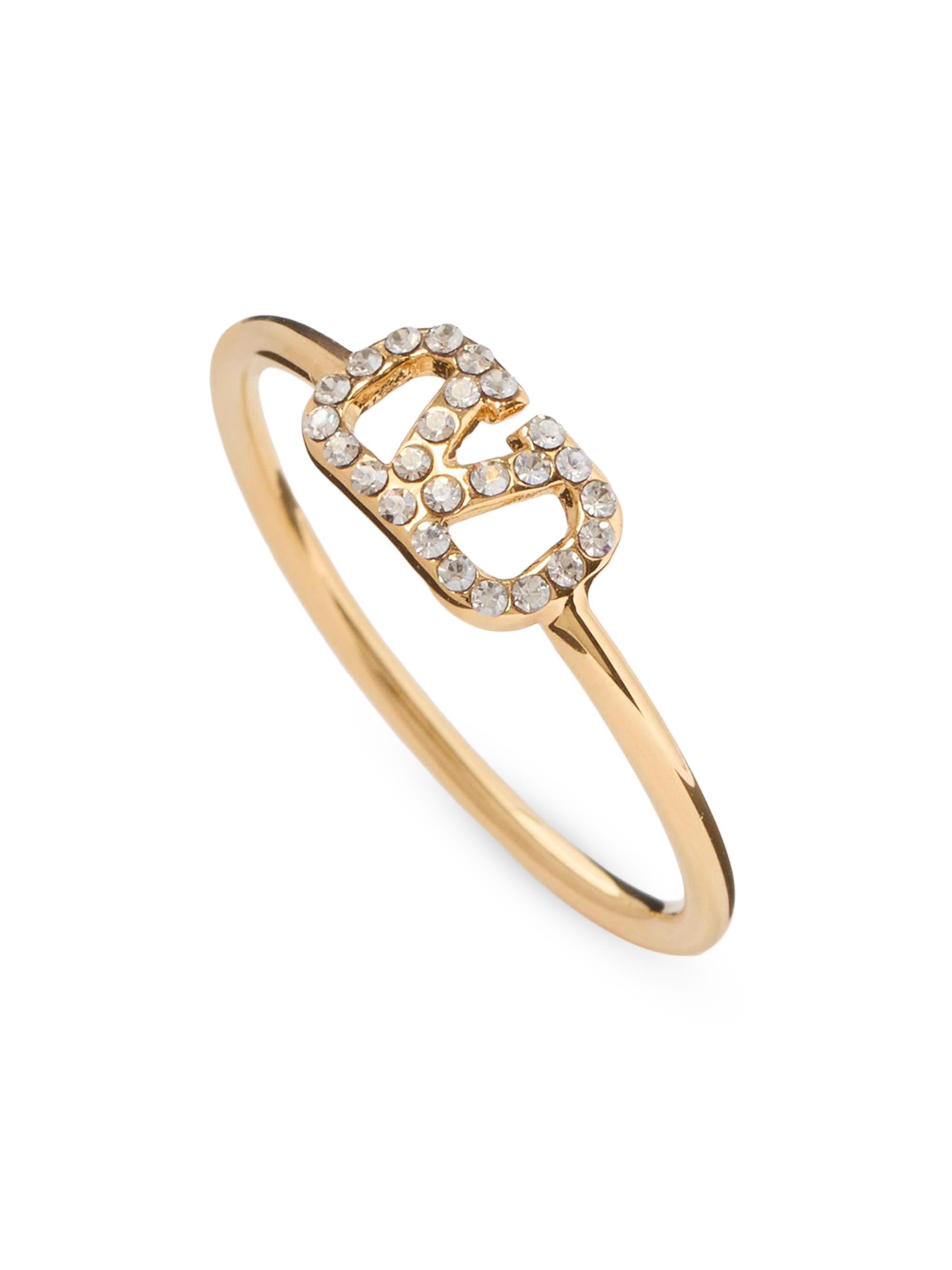 Valentino Garavani VLogo Signature Metal and Swarovski Crystal