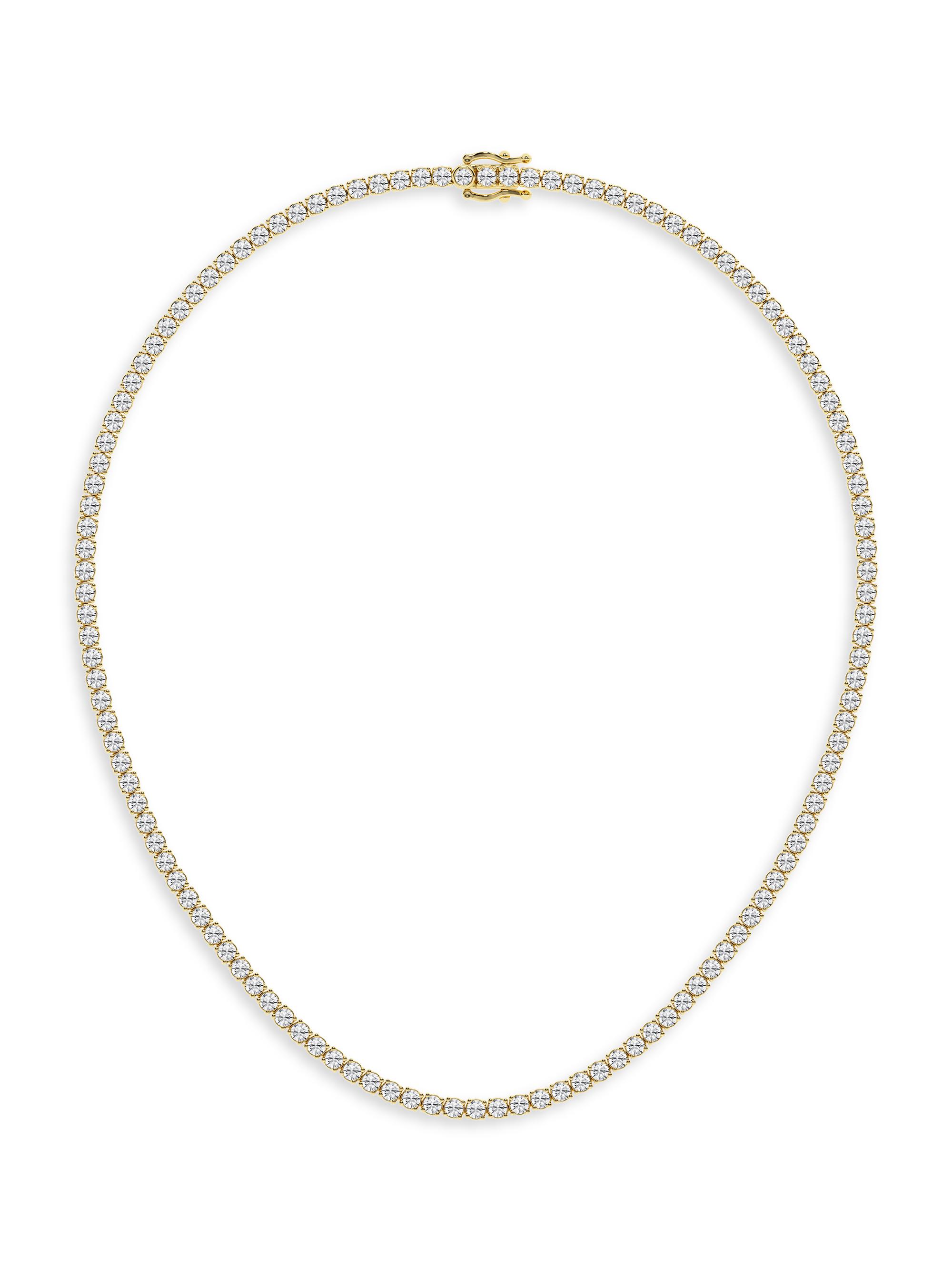 Saks Fifth Avenue Collection Women's 14K Yellow Gold & Natural Diamond Tennis Necklace/5.00-15.00 TCW - 15 Tcw