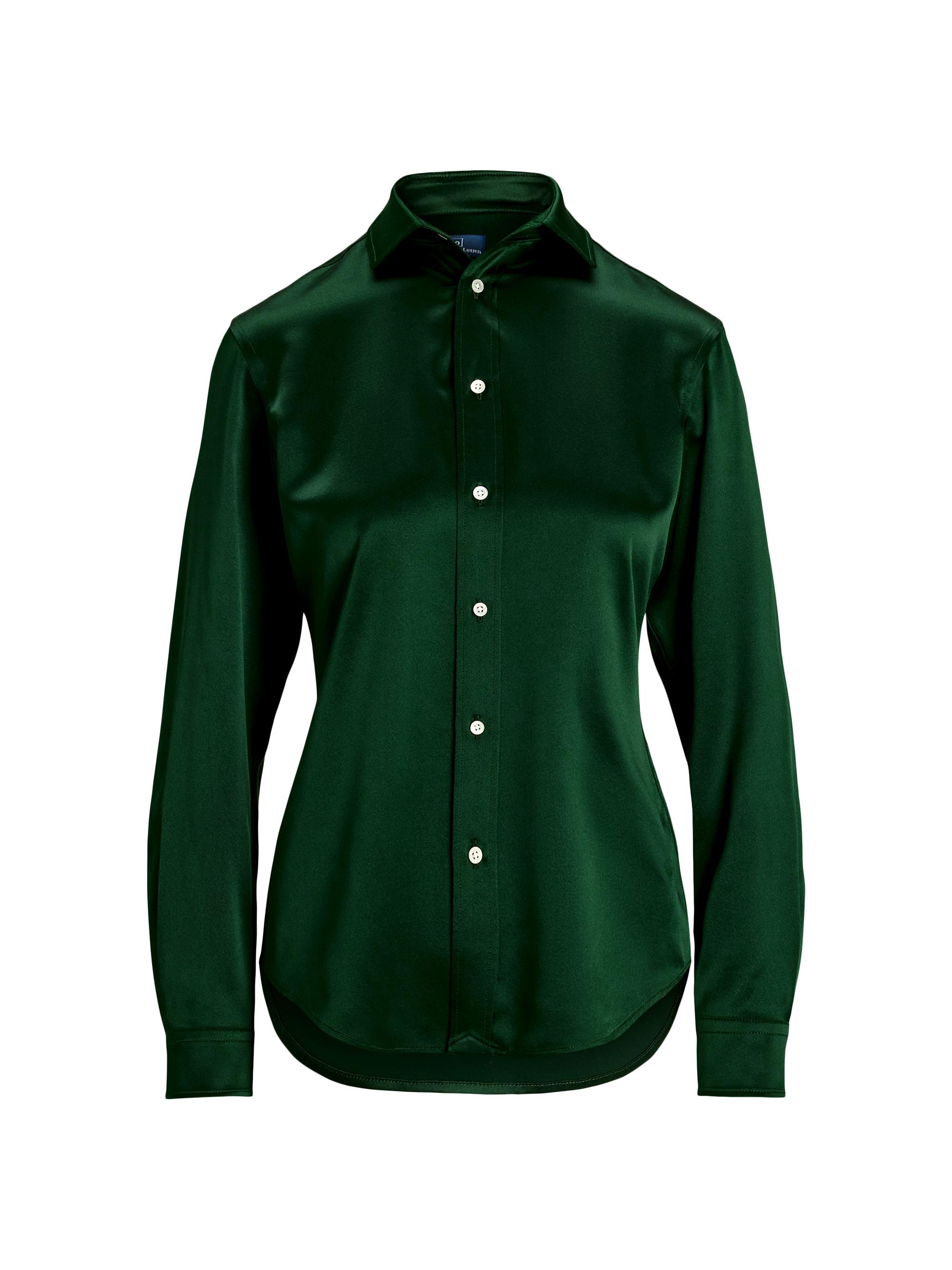 Polo Ralph Lauren Women's Silk Long Sleeve Shirt - Northwest Pine