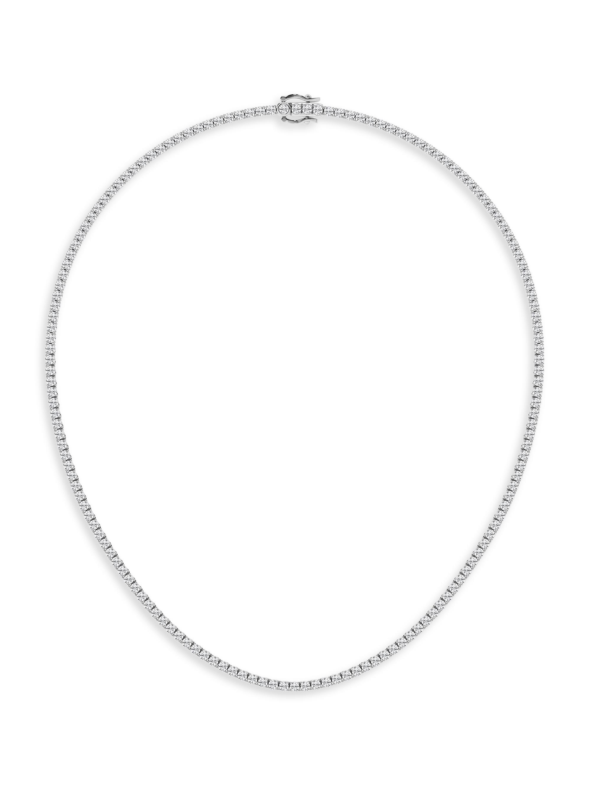 Saks Fifth Avenue Collection Women's Platinum & Natural Diamond Tennis Necklace/5.00-15.00 TCW - 15 Tcw