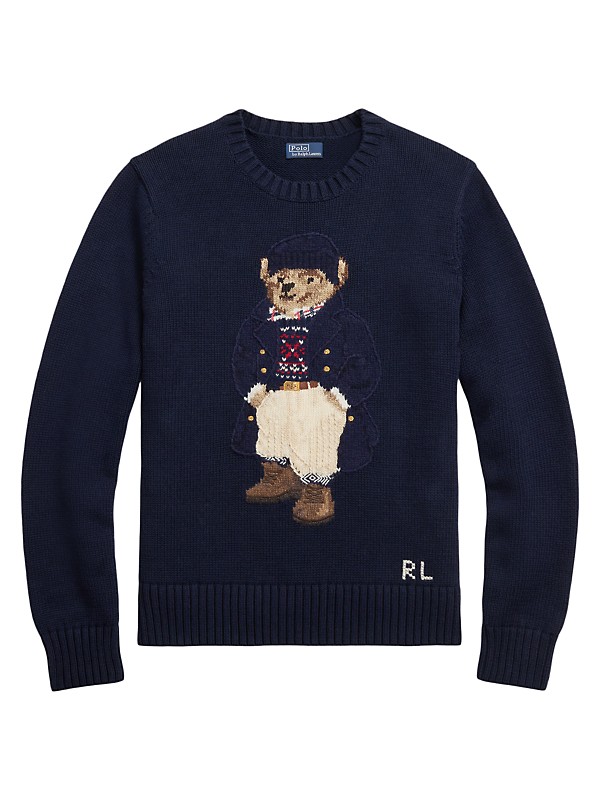 Shop Polo Ralph Lauren Polo Bear Cotton Crewneck Sweater Shop Polo Ralph Lauren Polo Bear Cotton Crewneck Sweater