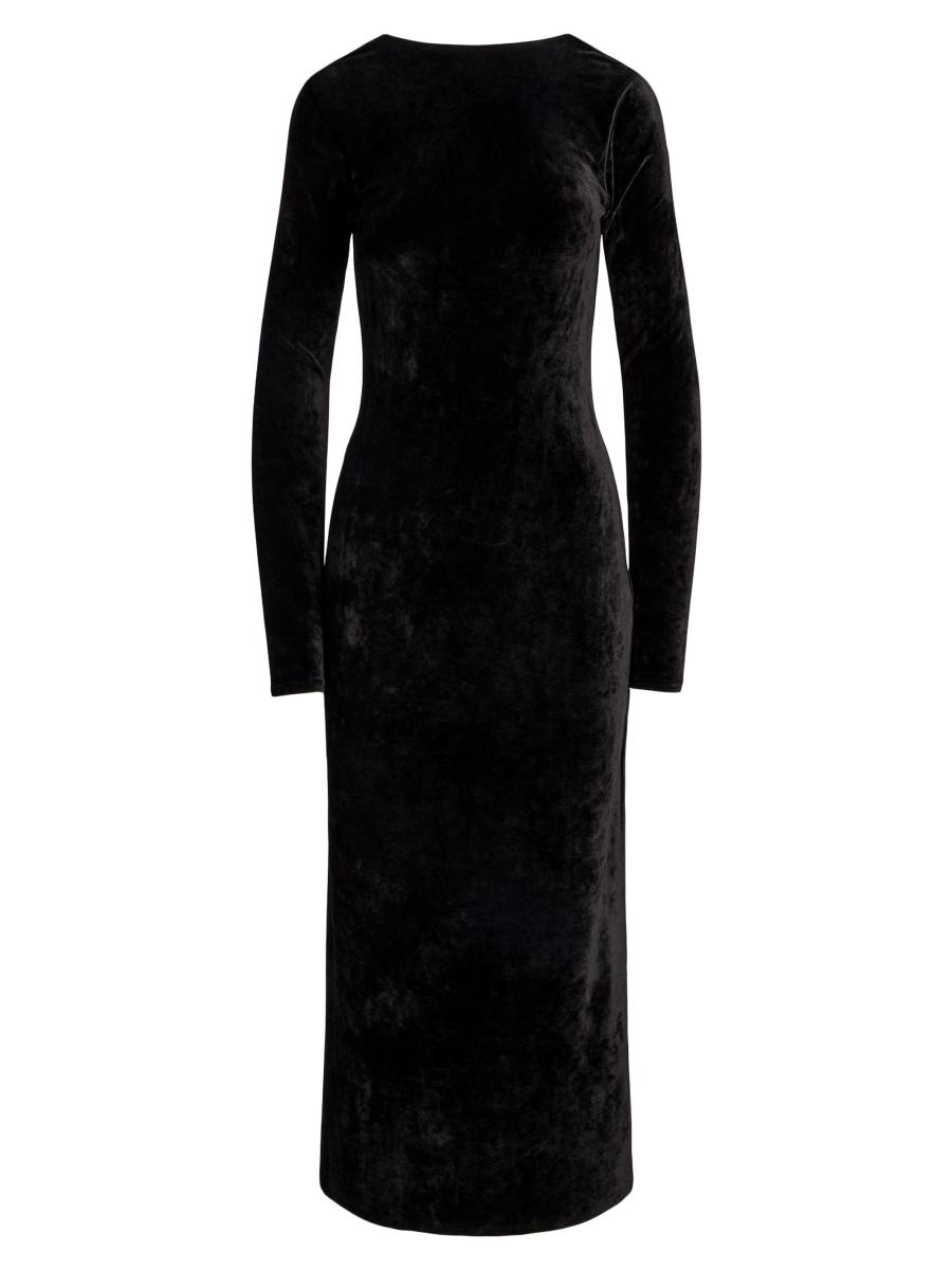 Polo Ralph Lauren Stretch Velvet Scoopback Midi-Dress | Saks